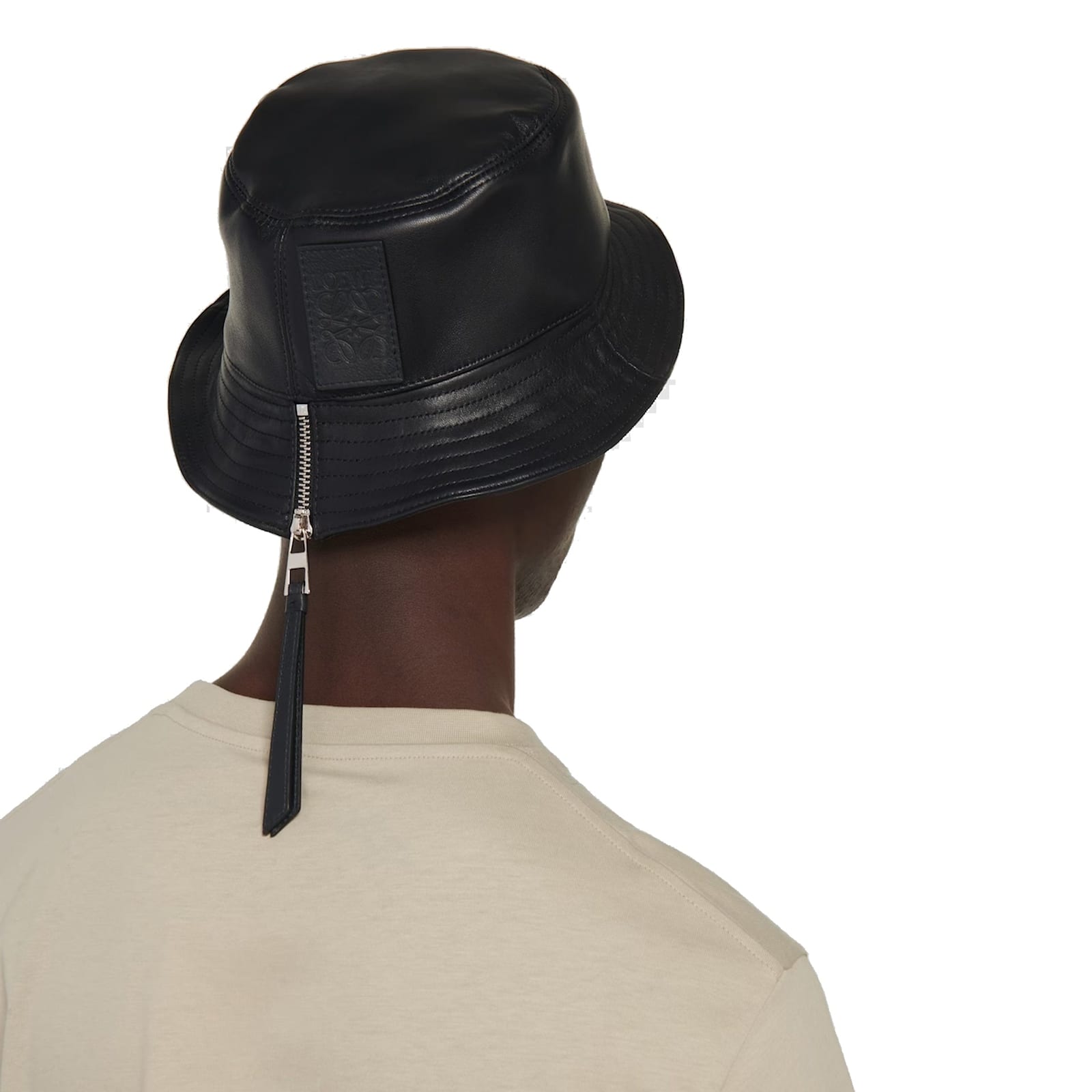 Shop Loewe Leather Fisherman Hat In Black