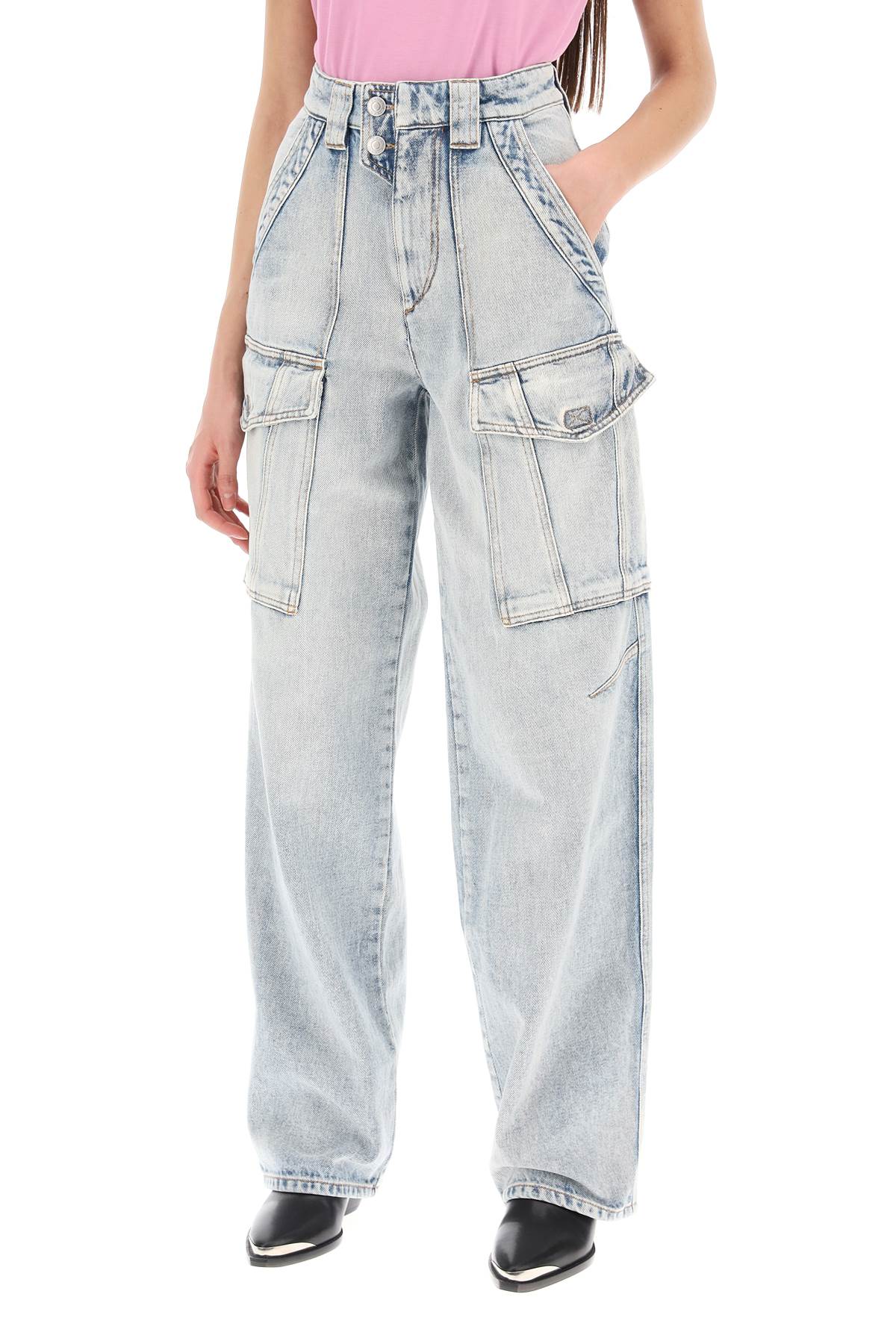 Isabel Marant Étoile Jeans Cargo Heilani In Light Blue