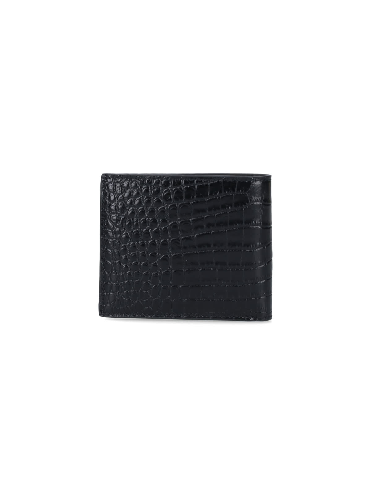 Shop Tom Ford Croco Print Wallet In Black