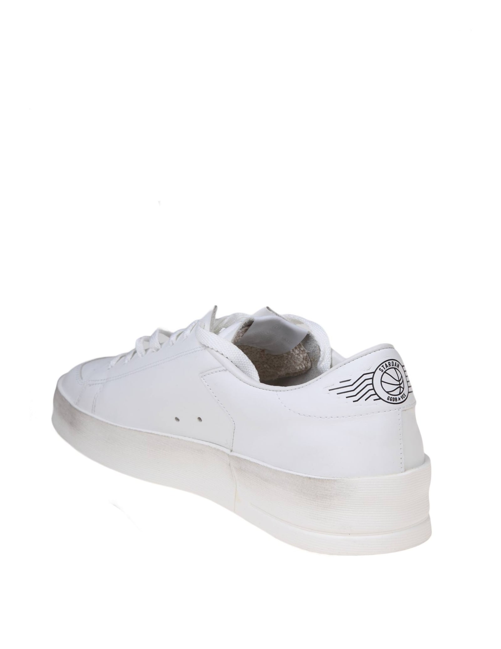 Shop Golden Goose Stardan White Leather Sneakers In Optic White