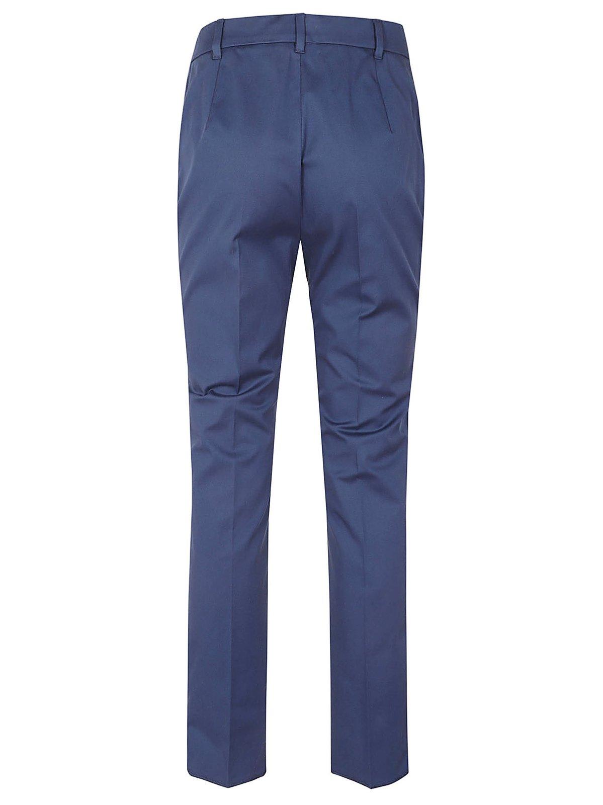 Shop Max Mara High Waist Straight Leg Trousers In Blu