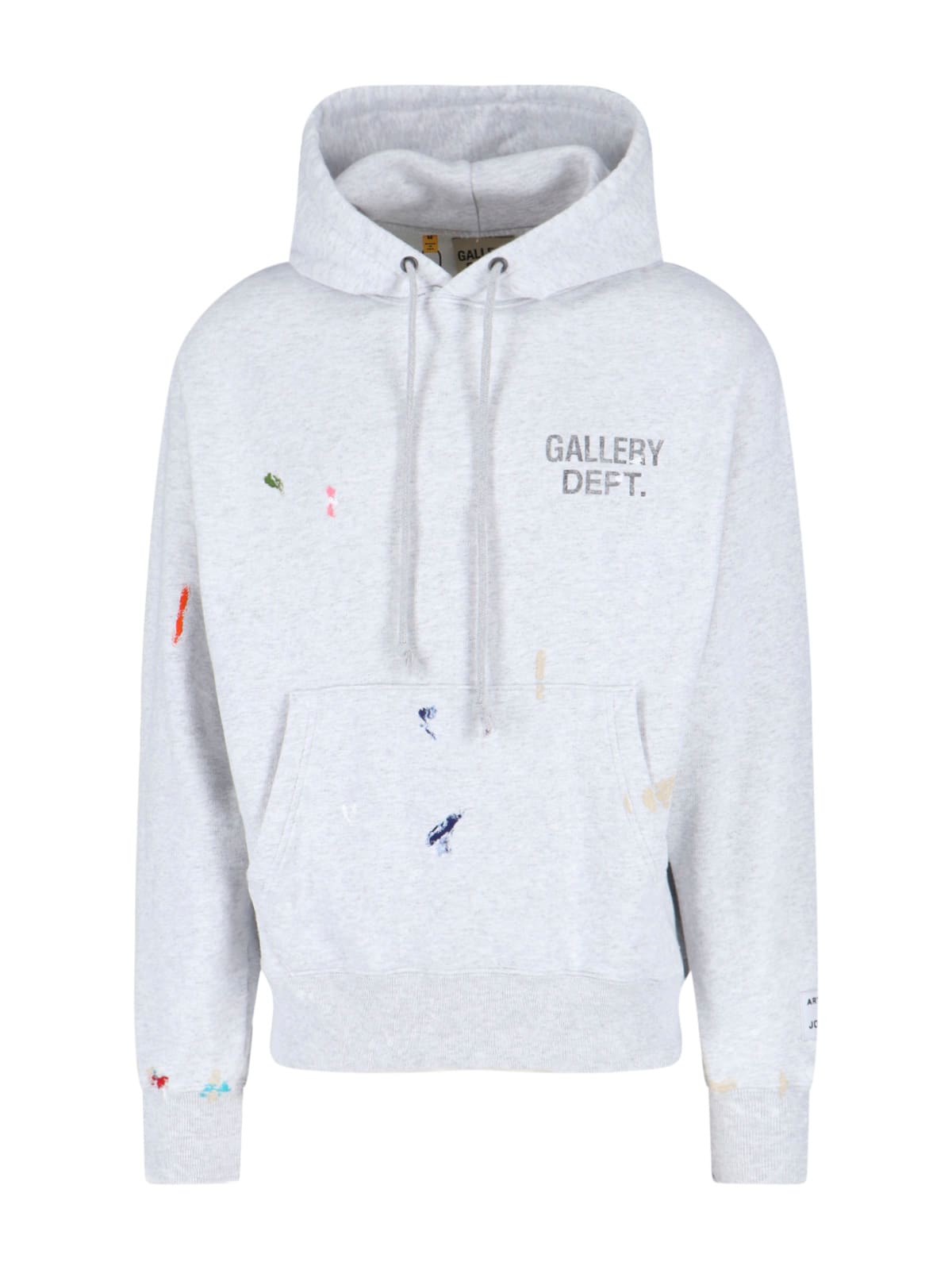 Gallery Dept. Logo-print Paint-splattered Cotton-jersey Hoodie In White