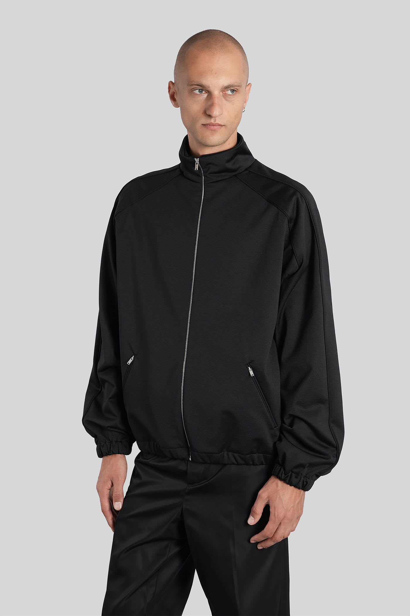 Jil Sander Sweatshirt Zip Up Sweatshirt In Black Cotton In Black