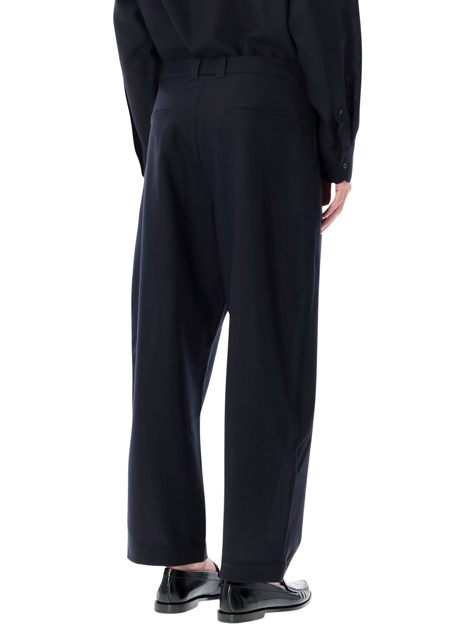 Studio Nicholson Tucked Front Pants With Tailored Silhouette In Black