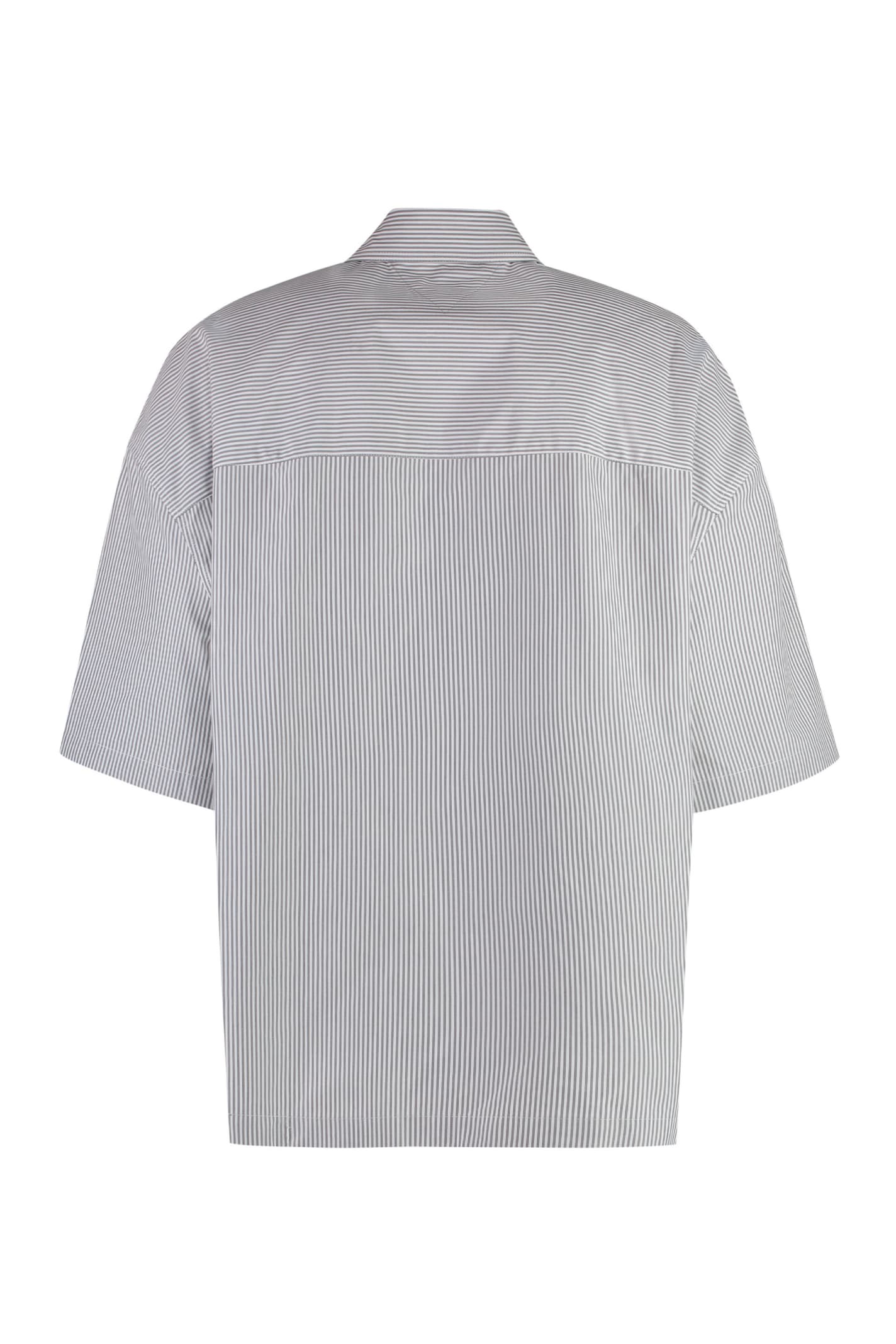 Shop Bottega Veneta Cotton Overshirt In Grey