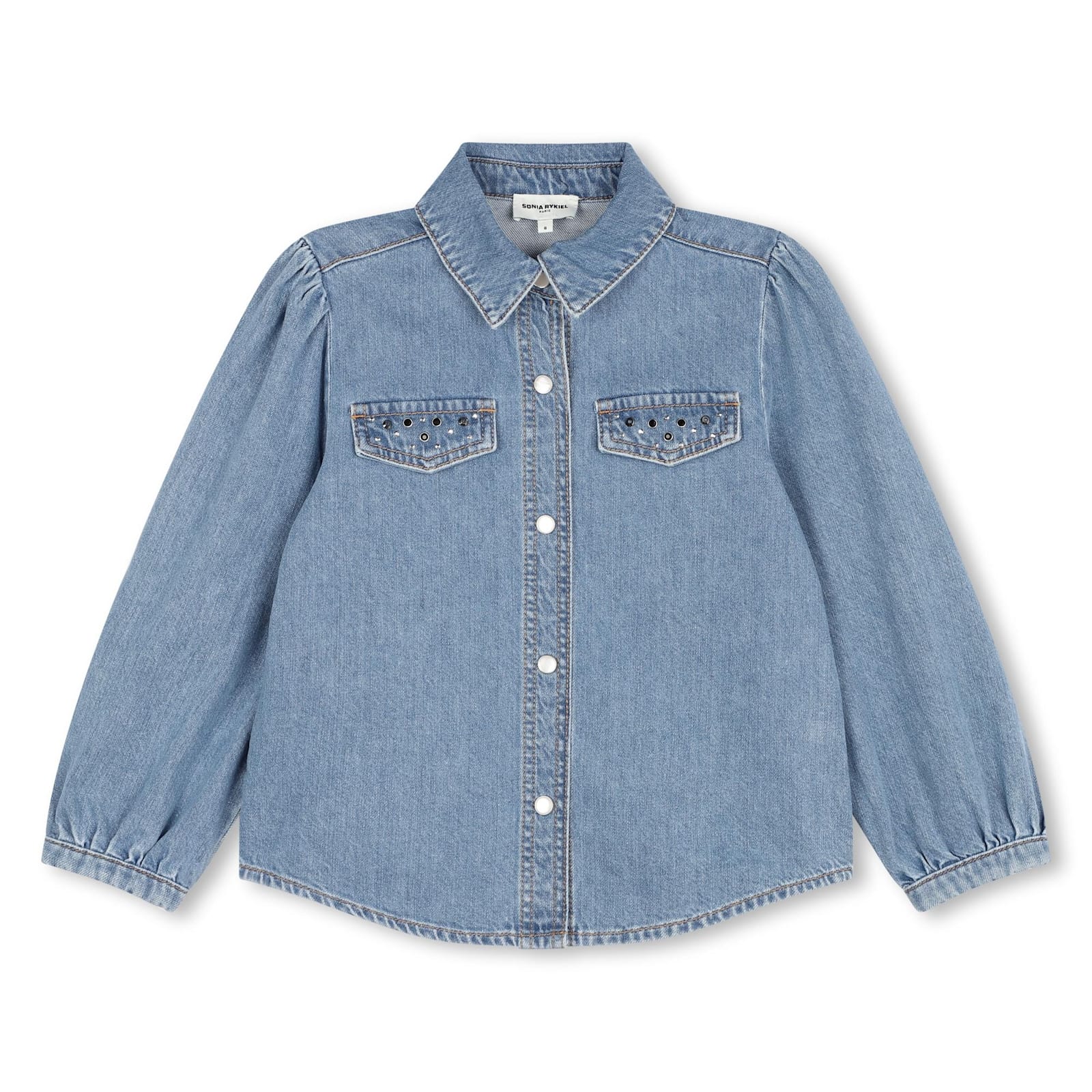 Sonia Rykiel Kids' Camicia Con Logo In Blue