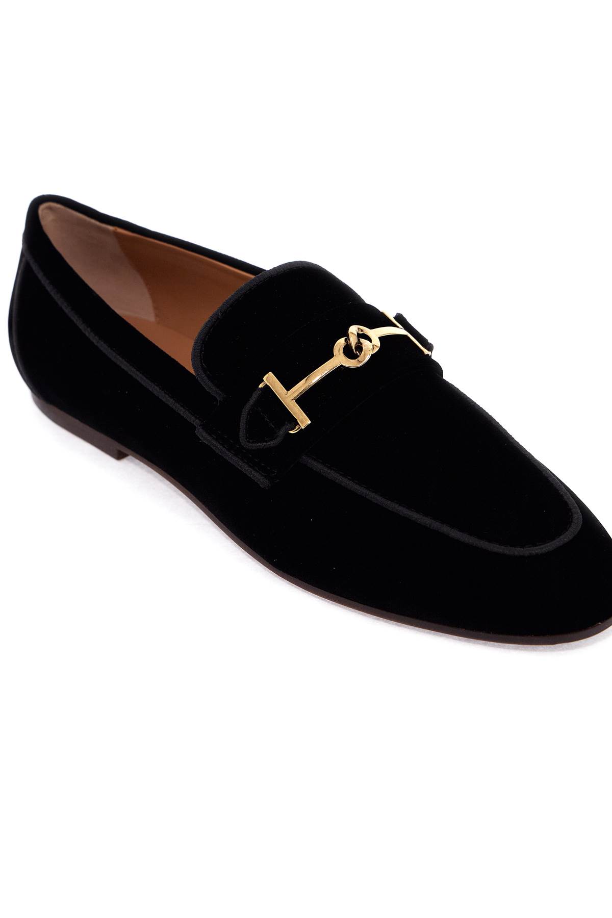 Shop Tod's Velvet Loafers For In Nero (black)