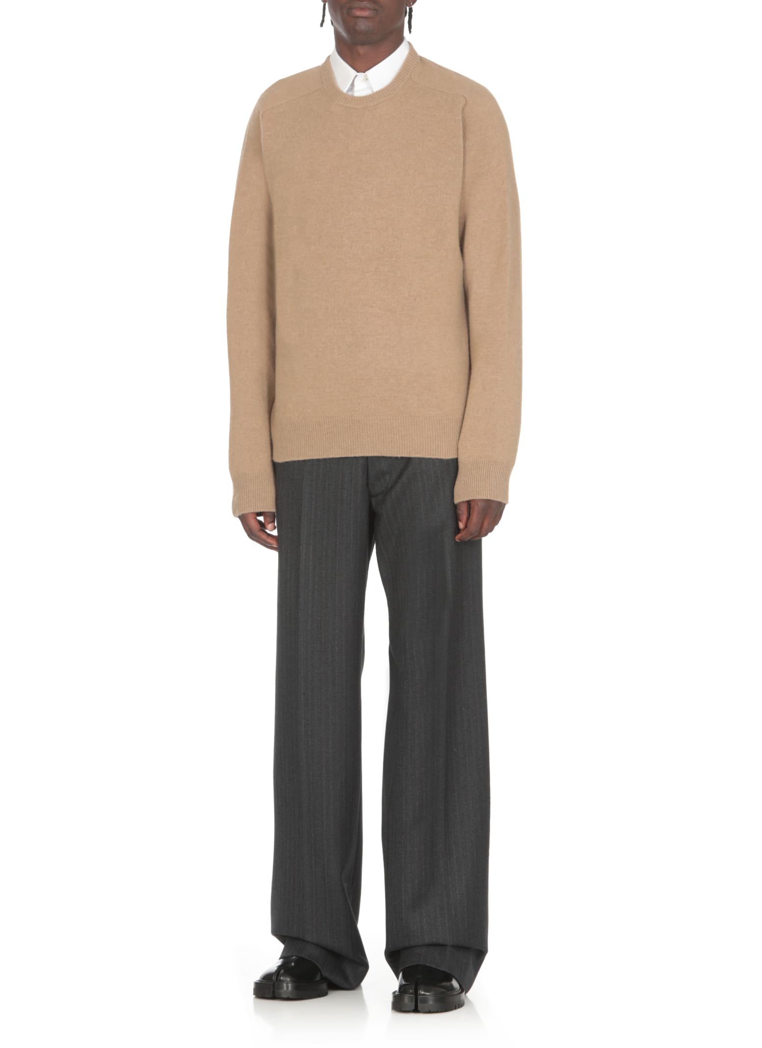 Shop Maison Margiela Wool Sweater In Beige