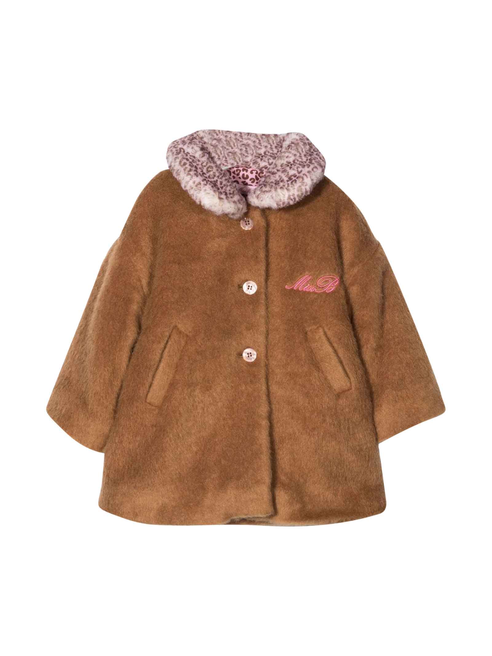 Miss Blumarine Baby Girl Brown Coat