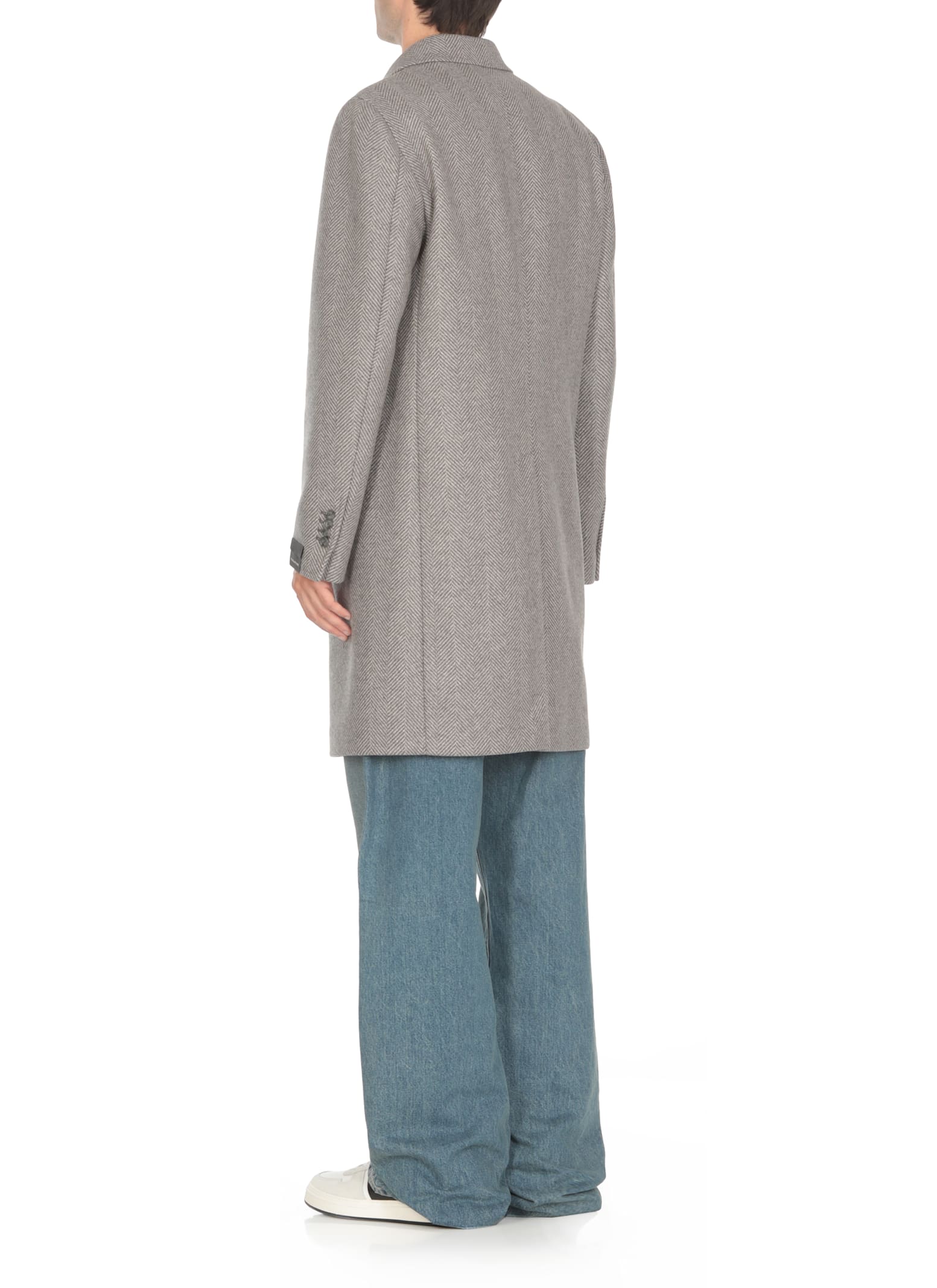 Shop Tagliatore Virgin Wool Coat In Grey