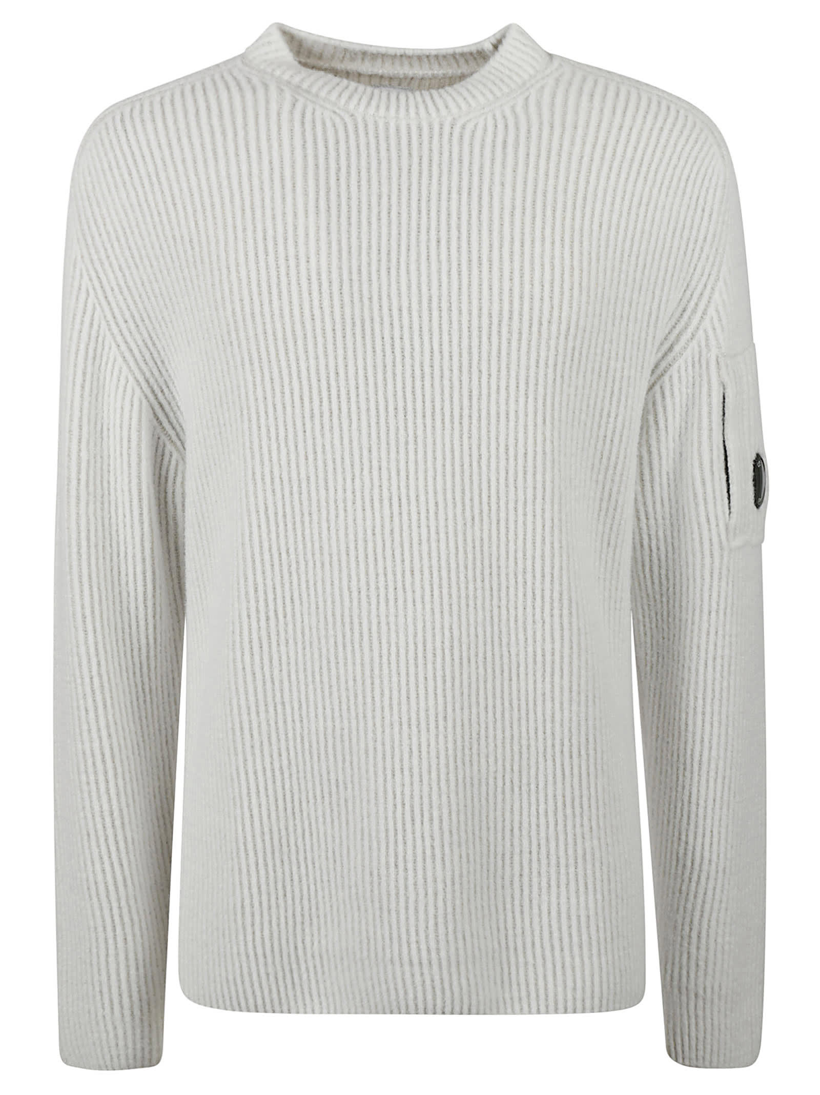 C.p. Company Ribbed Sweater In White