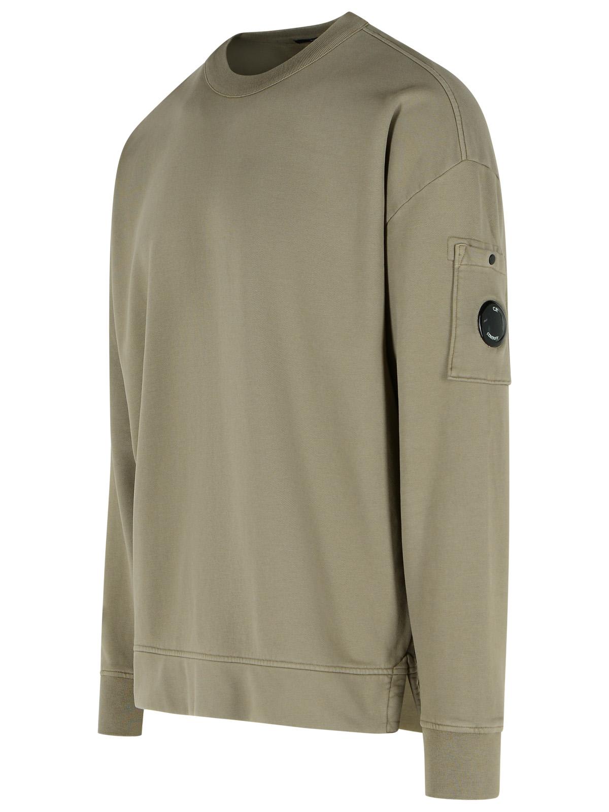 C.p. Company Cotton Sweatshirt Arm Pocket In Green