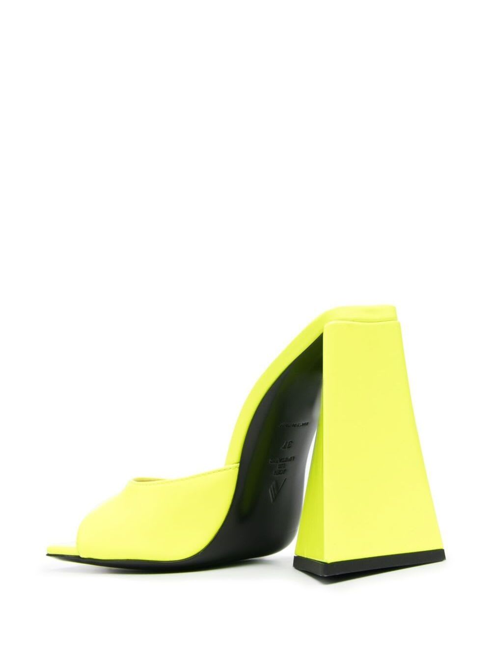 Shop Attico Devon Mule 115 Synthetic Patent In Yellow