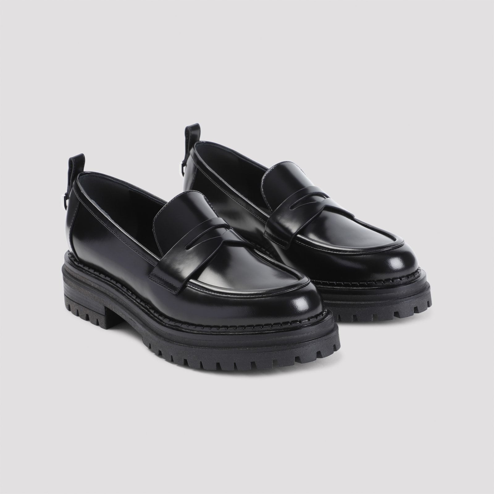 Shop Sergio Rossi Flat Loafers In Nero