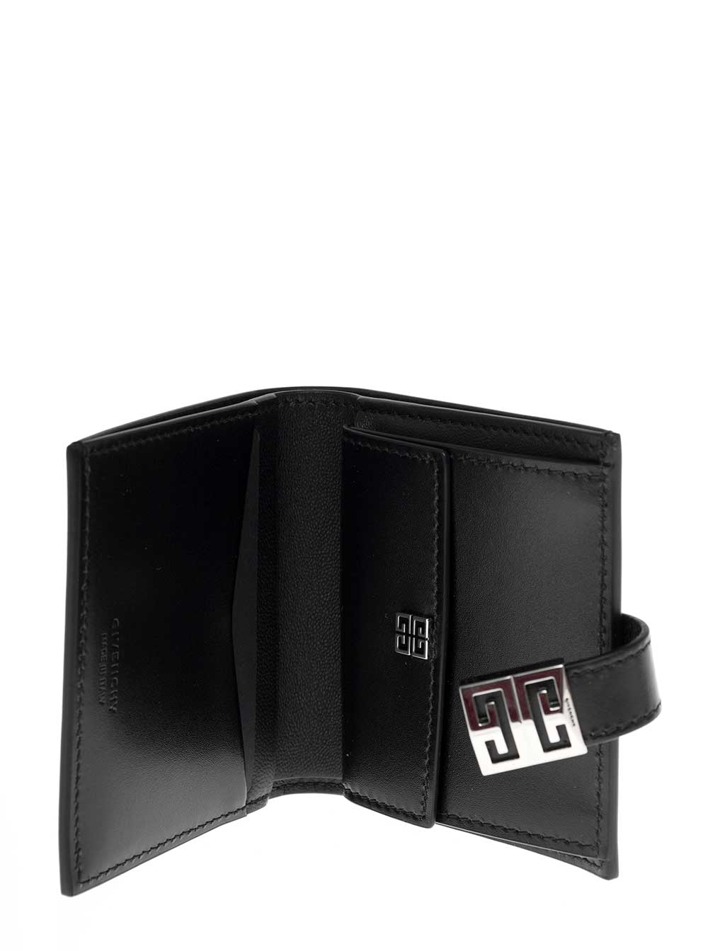 Shop Givenchy Womans Bifold Black Leather Wallet With 4g Logo