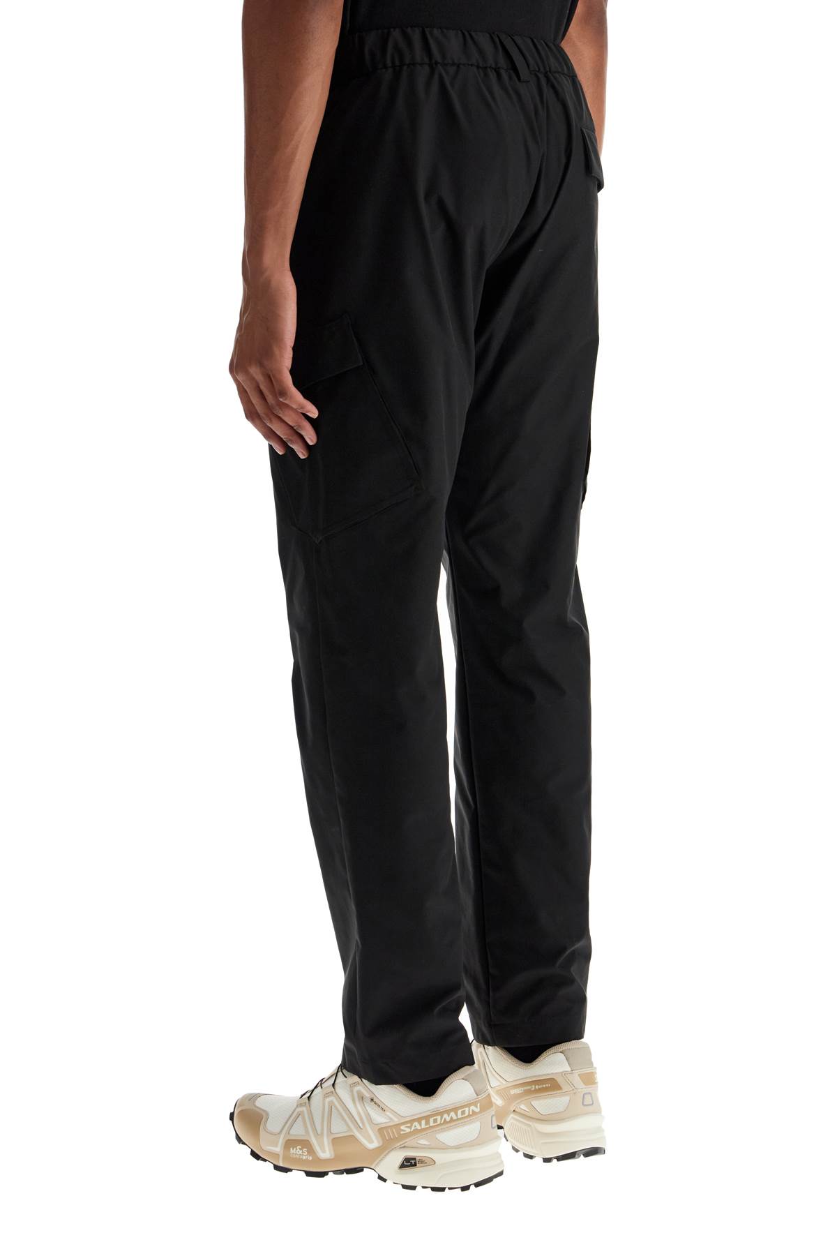 Herno Polyester Pants With Patch Pockets In Nero (black)