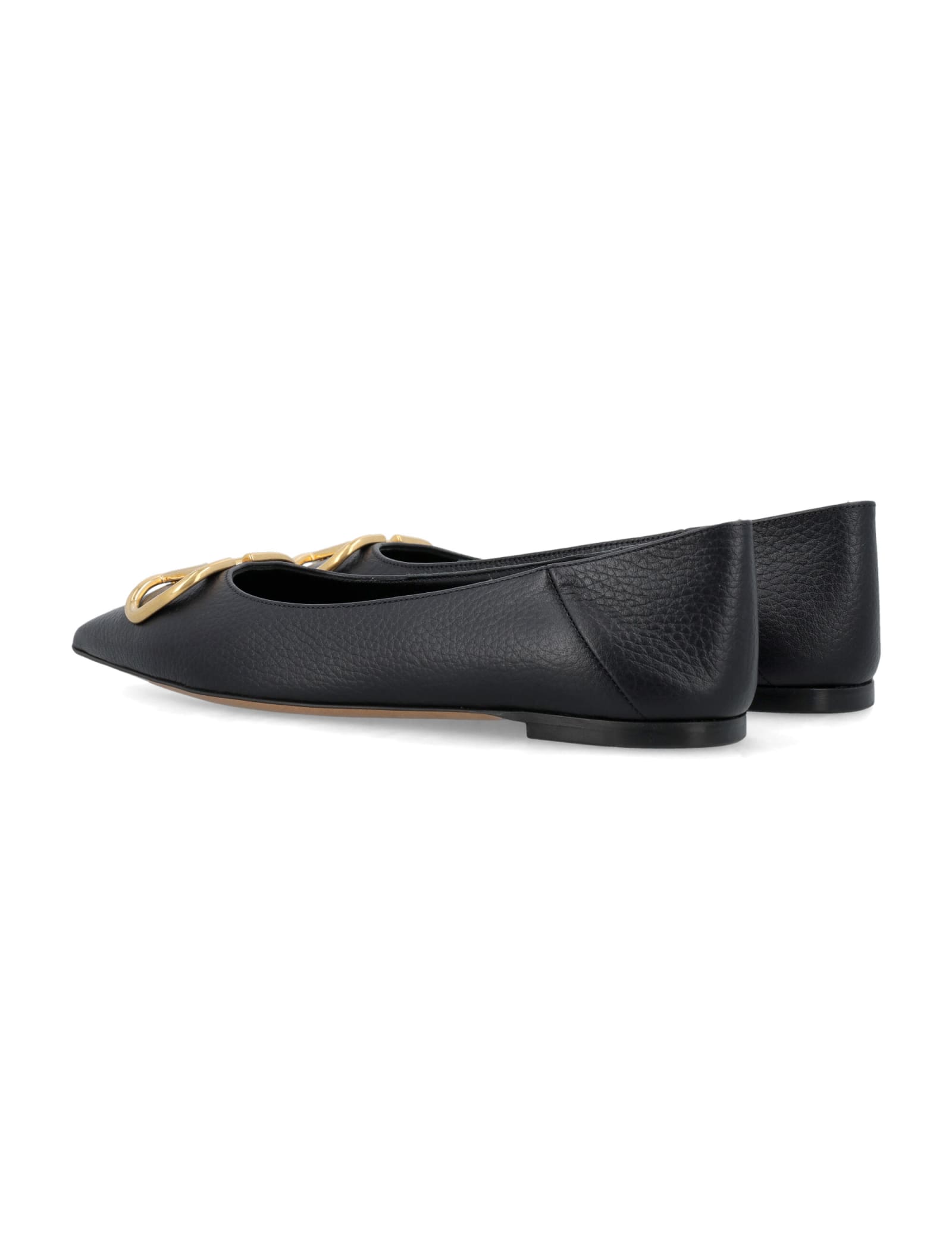 Shop Valentino Vlogo Signature Ballerinas In Nero