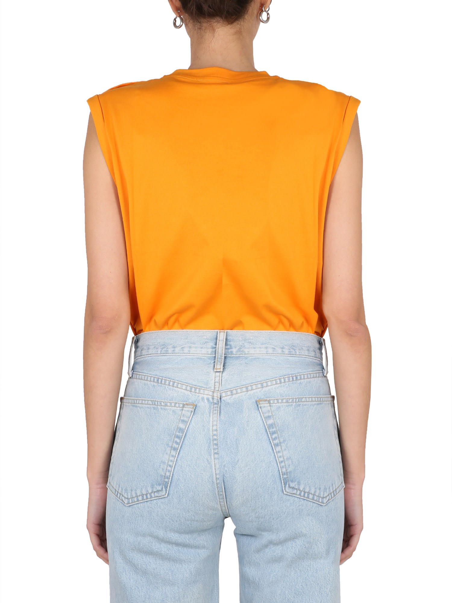 Balmain Logo Print T-shirt In Arancione