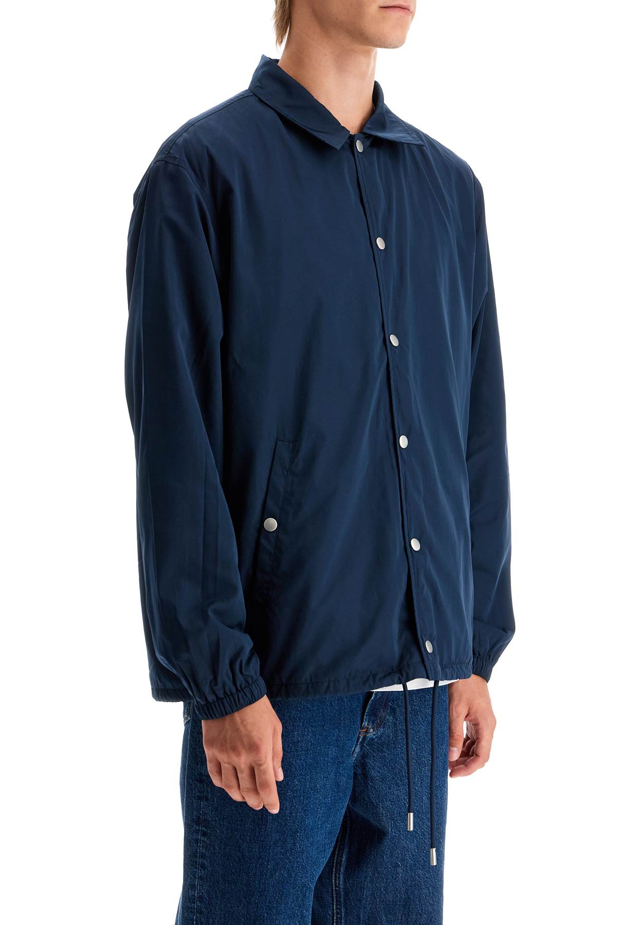 Shop Maison Kitsuné Nylon Coach Jacket For Men In Navy (blue)