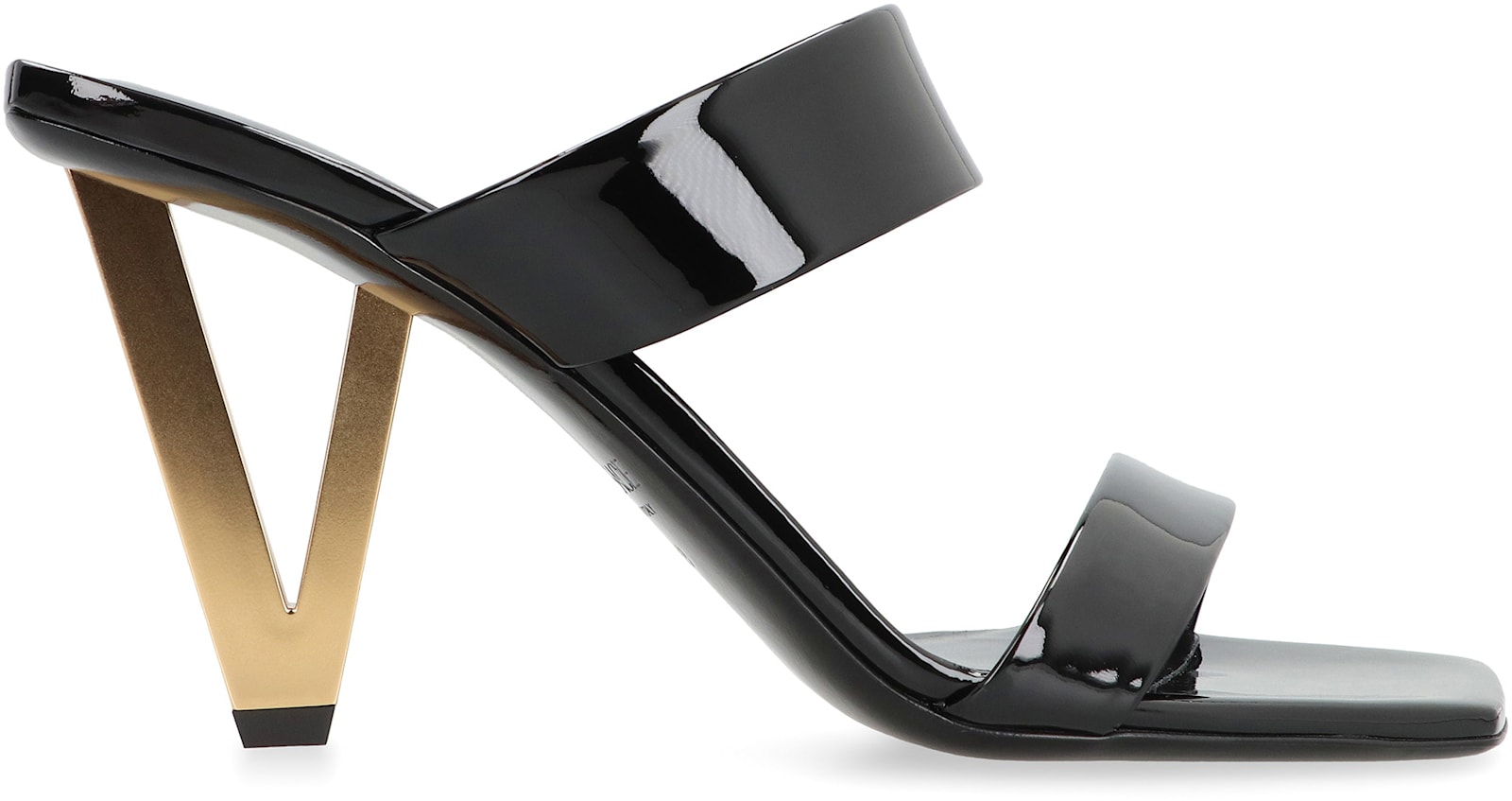 Shop Versace Patent Leather Mules In Black