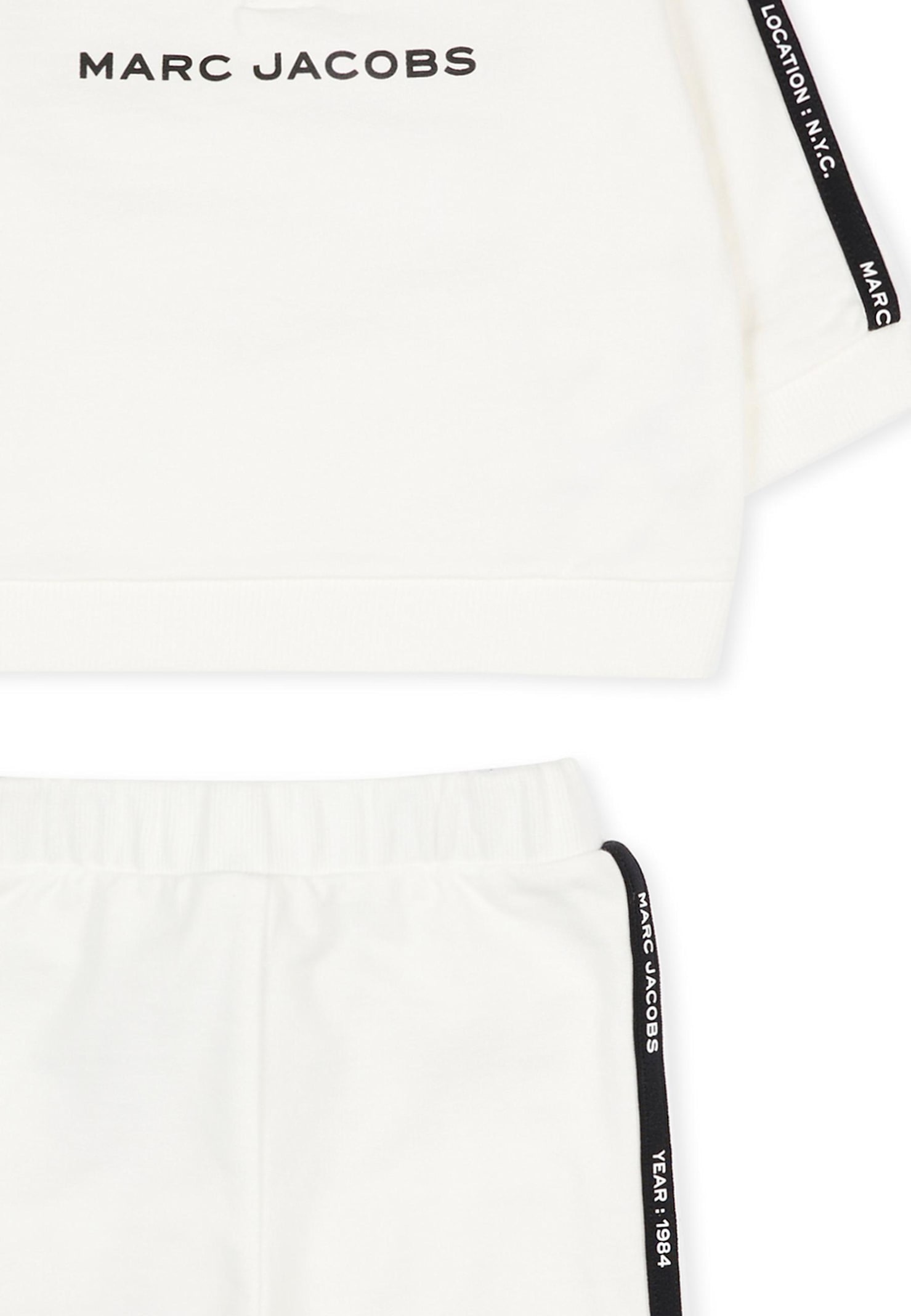 Marc Jacobs Ivory Suit For Baby Boy With Logo In White