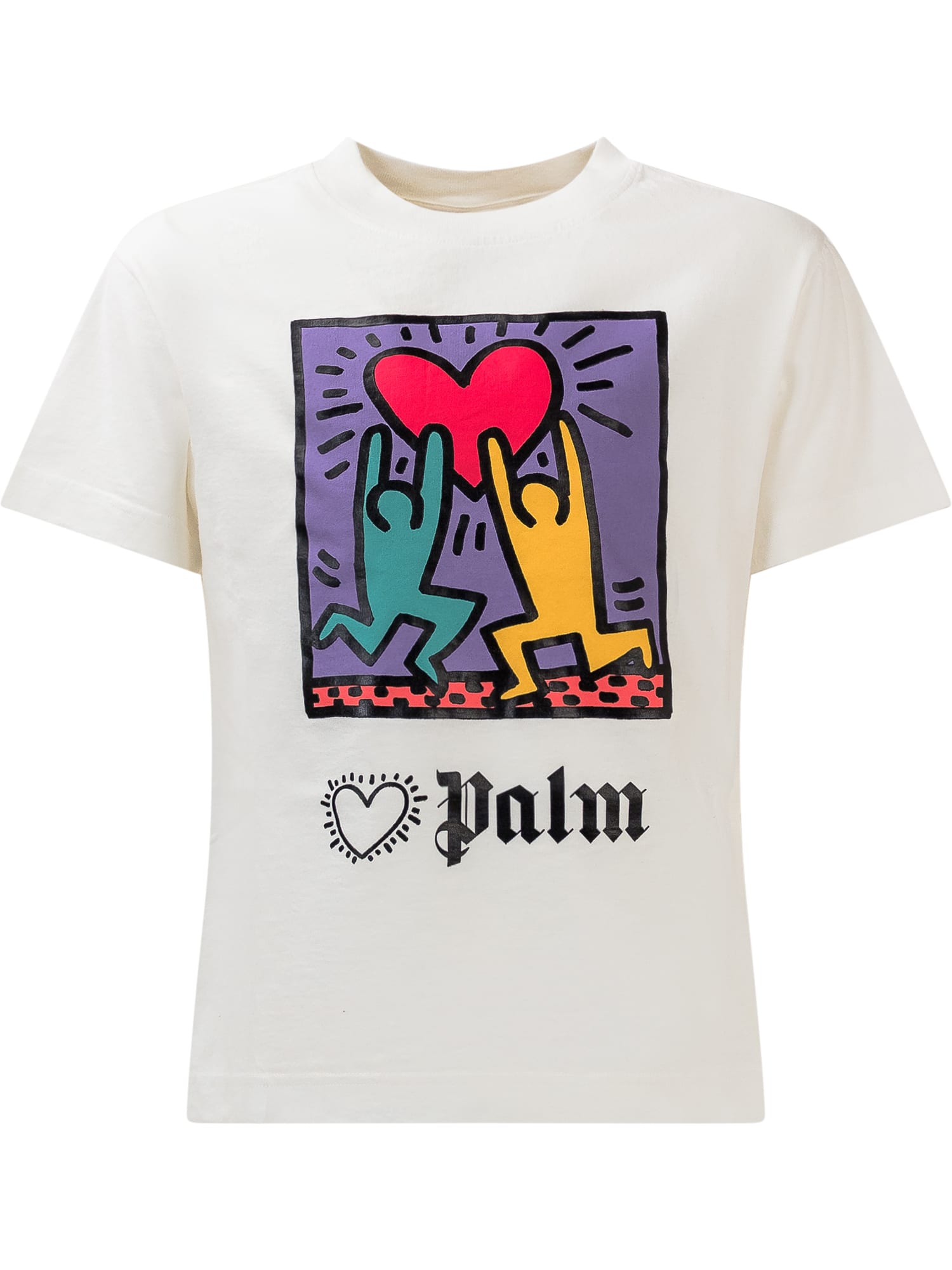 Shop Palm Angels X Keith Haring T-shirt In Off White Viol