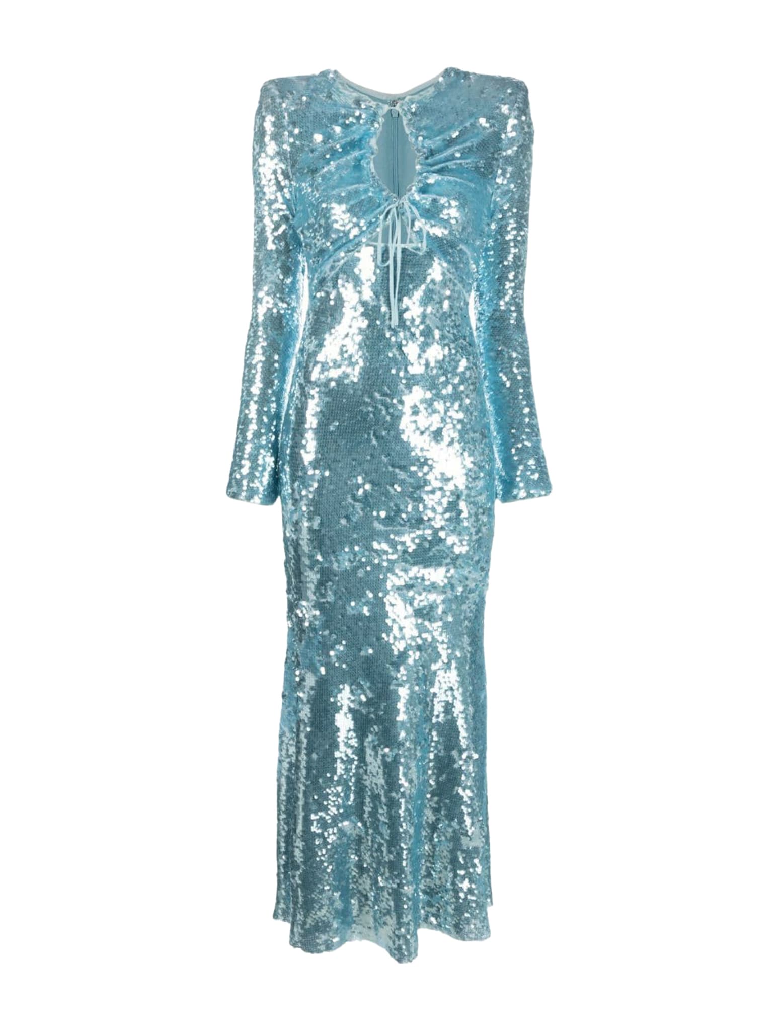 Self-portrait Sequined Cutout Maxi Dress In Blue | ModeSens