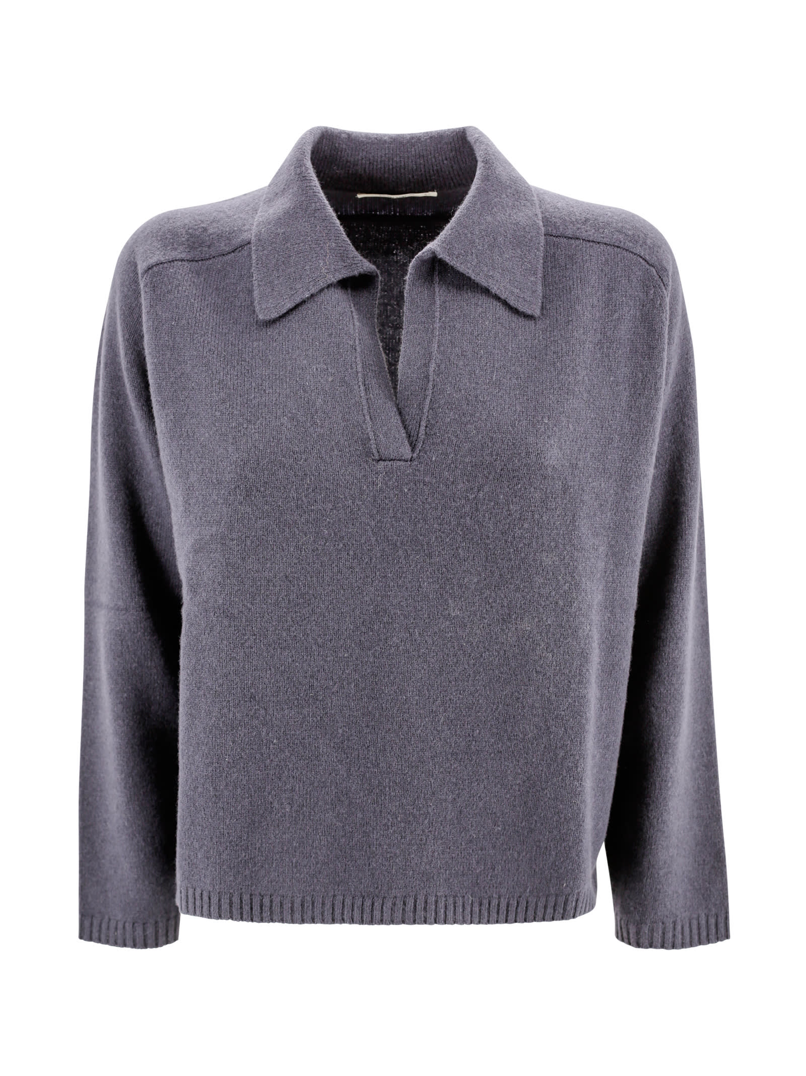 Shop Kangra Jumper With Polo Collar In Blue