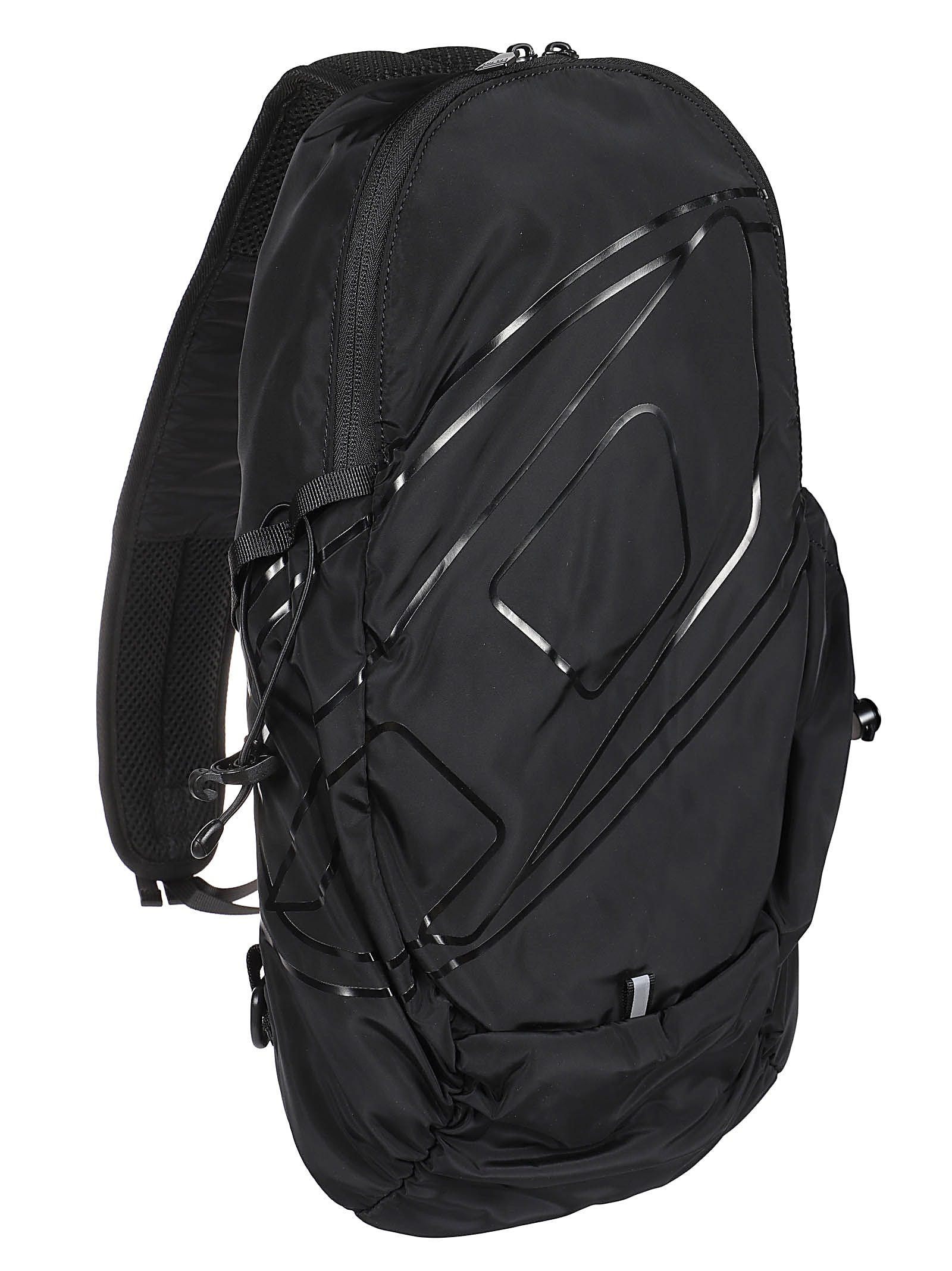 Shop Diesel Drape Sling Bag Backpack In Black