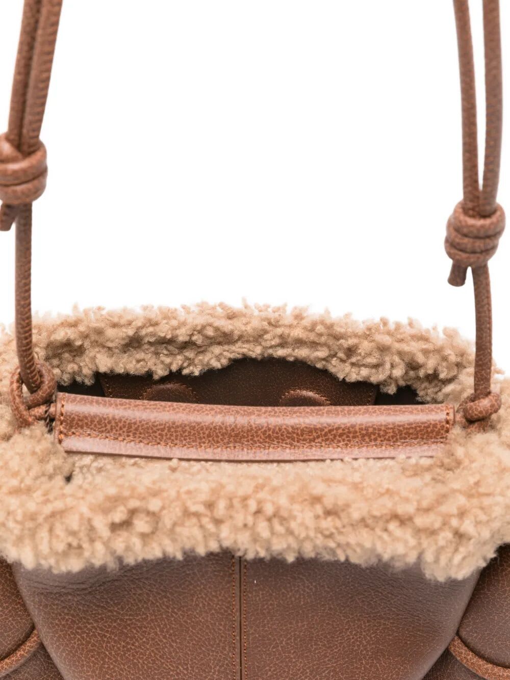 Hereu Arta Mini Curly Shearling Trims Bags In Brown