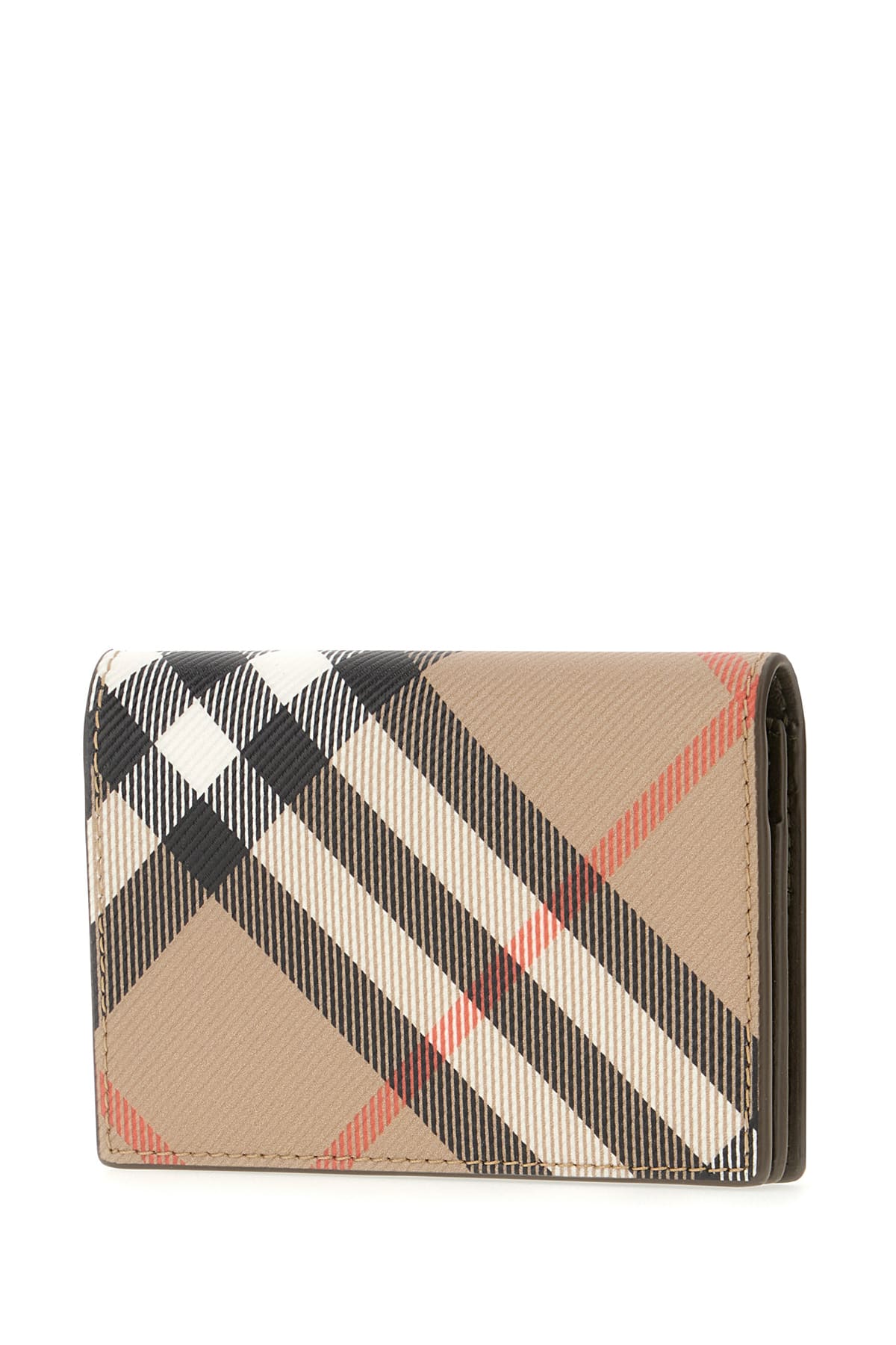 Shop Burberry Printed Fabric Card Holder In Sand