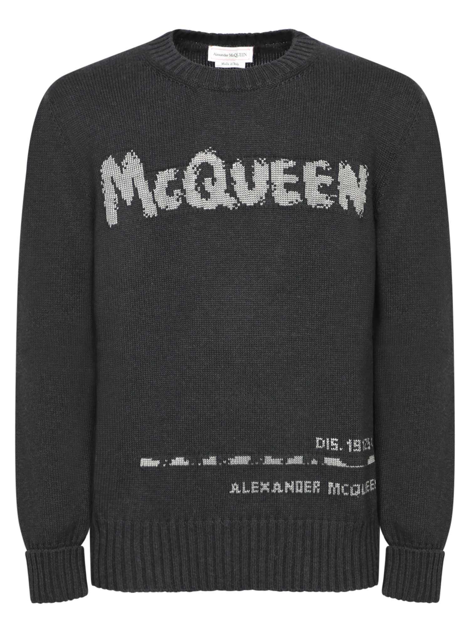 Shop Alexander Mcqueen Graffiti Logo Black Sweater