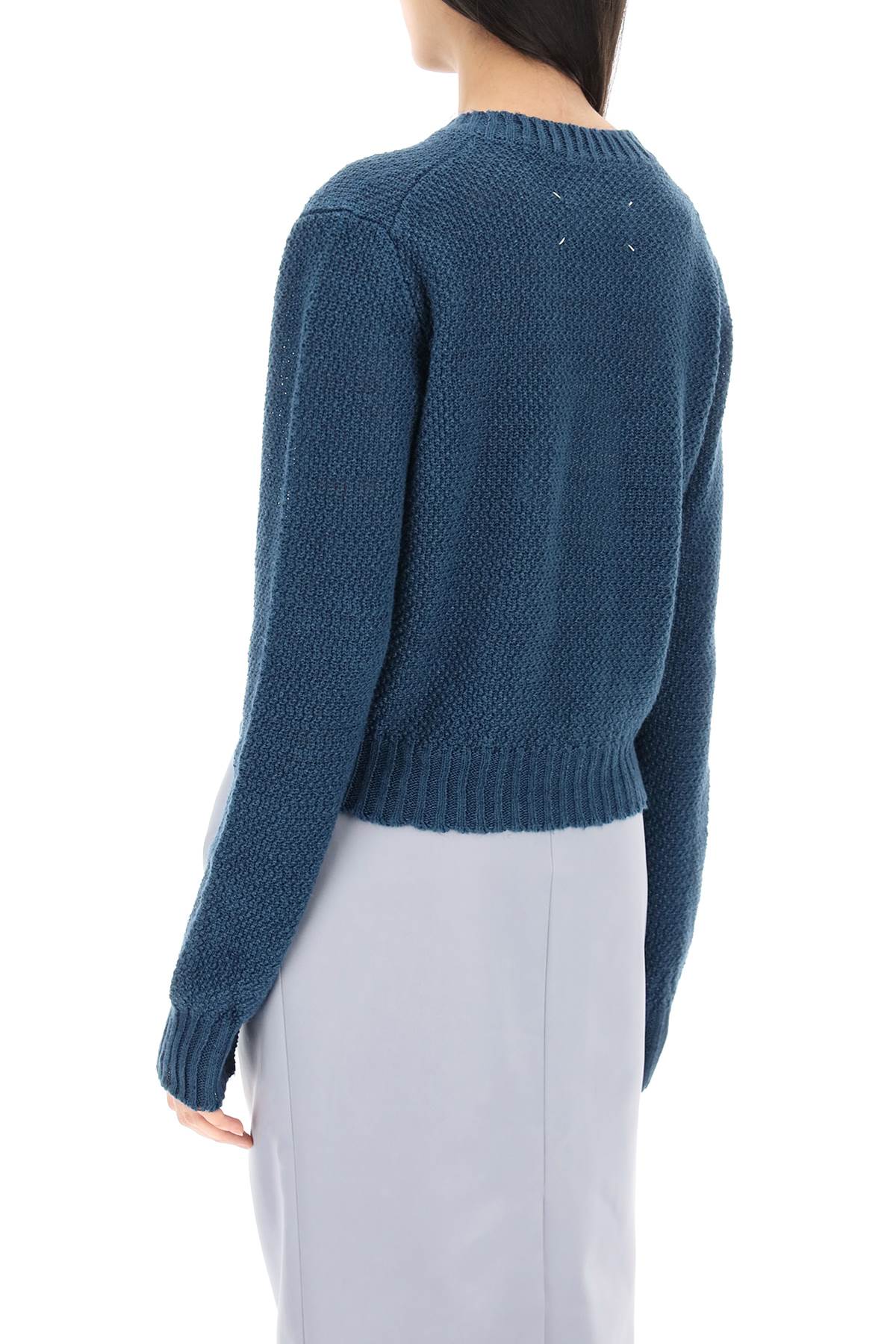 Maison Margiela Boucle Sweater True Hemp In Blue (blue)