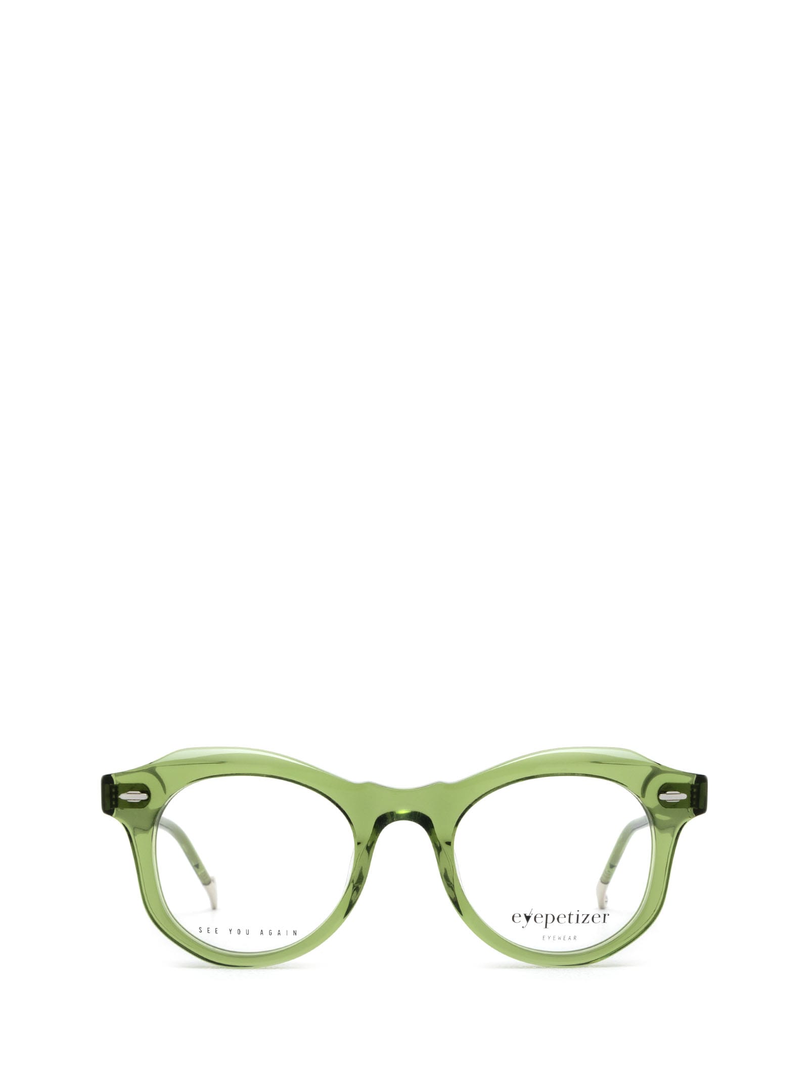 Shop Eyepetizer Magali Opt Transparent Green Glasses
