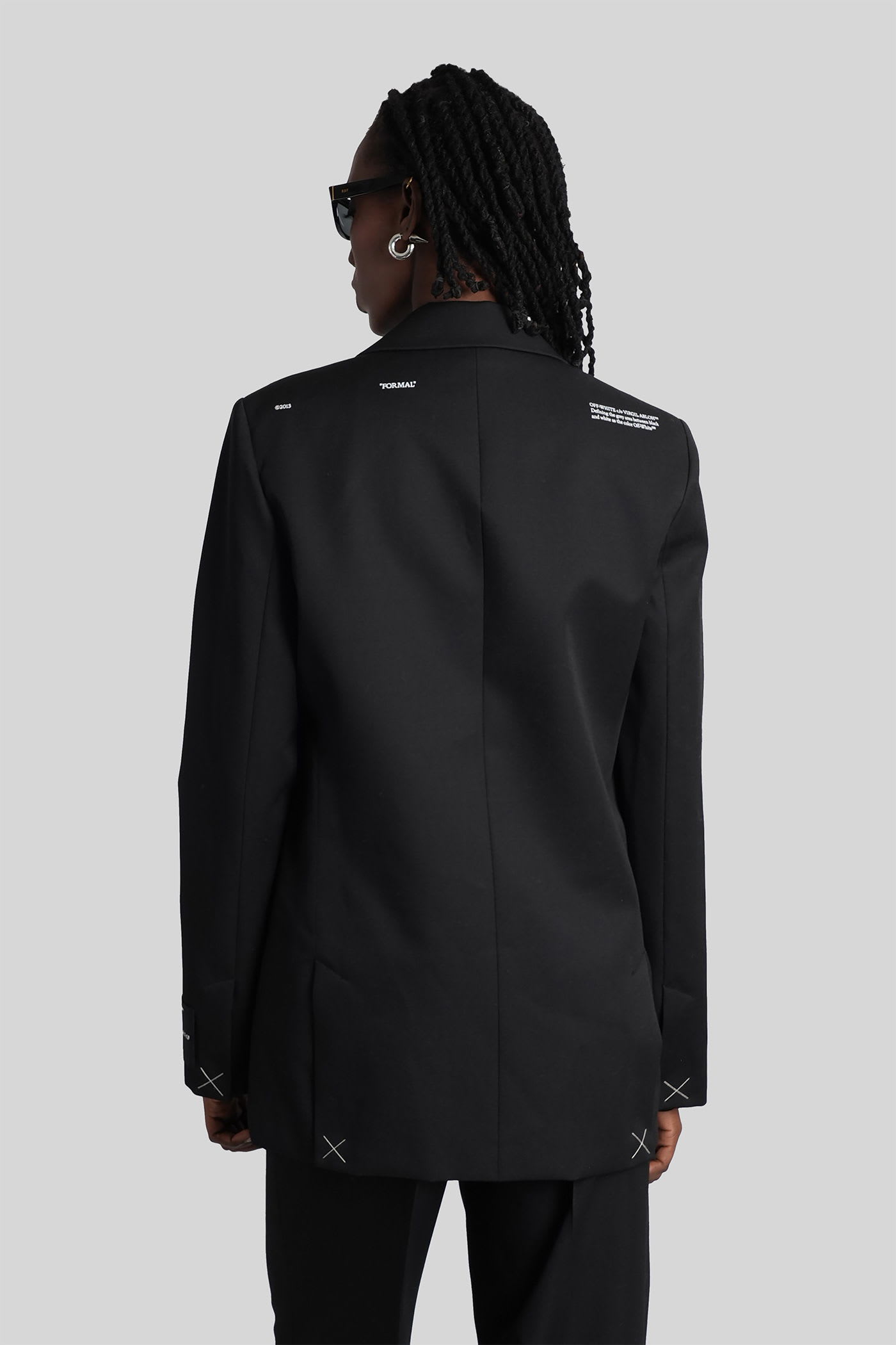 Off-white Blazer In Black Wool In Black