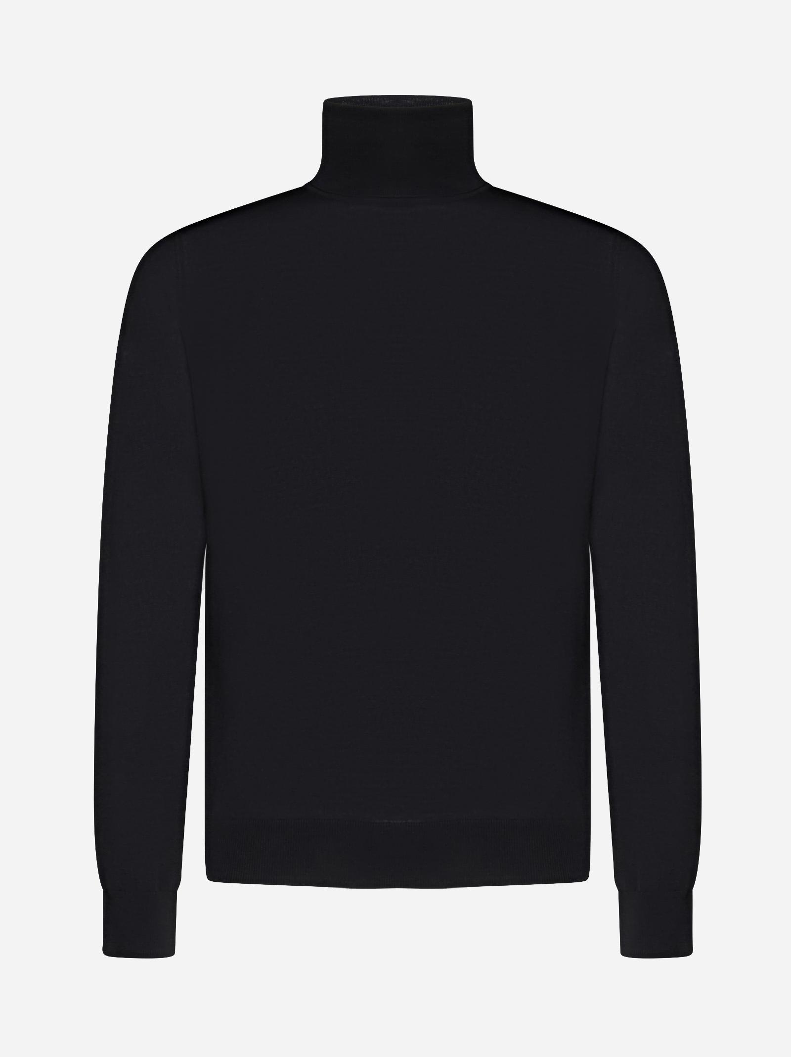 Shop Piacenza Cashmere Wool Turtleneck In Nero