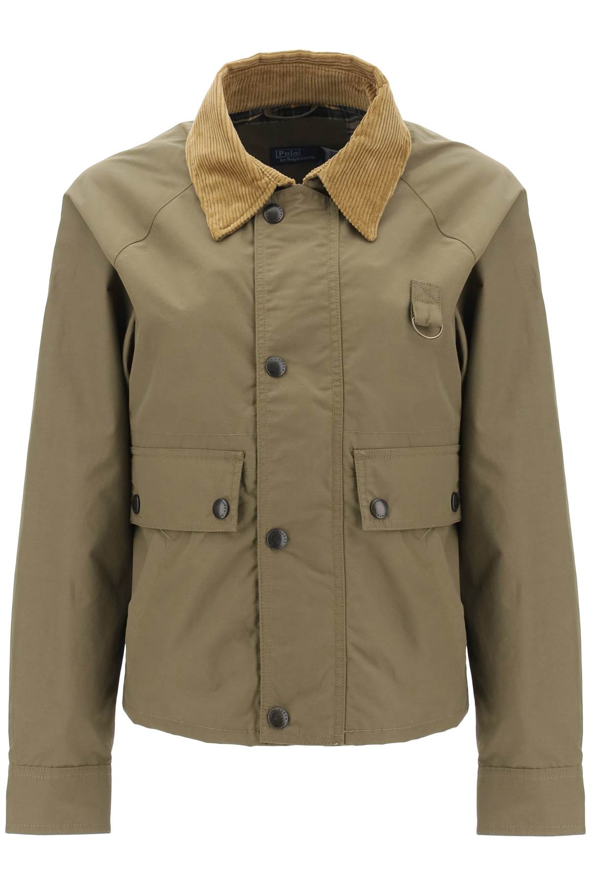 Polo Ralph Lauren Short Jacket In Technical Cotton In Farm Olive (khaki)