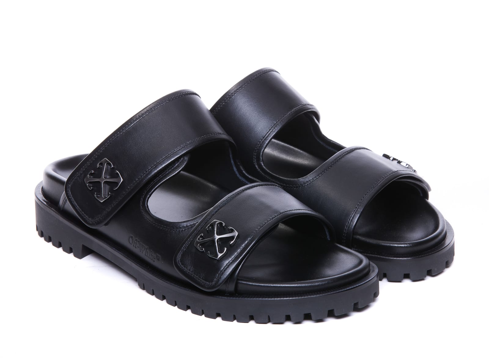 Shop Off-white Metal Arrow Sandals In Black