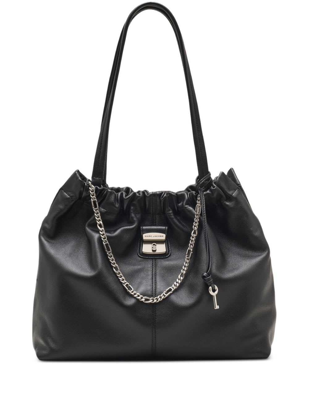 Marc Jacobs The Tote Suede Leather Shoulder Bag In Black