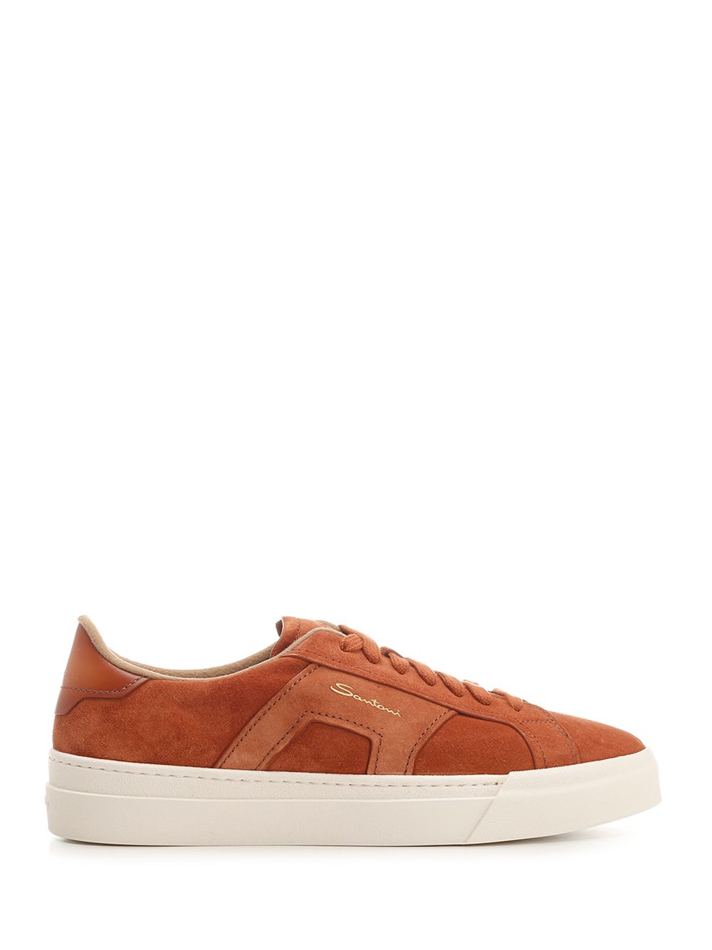 Shop Santoni Double Buckle Sneaker In Orange