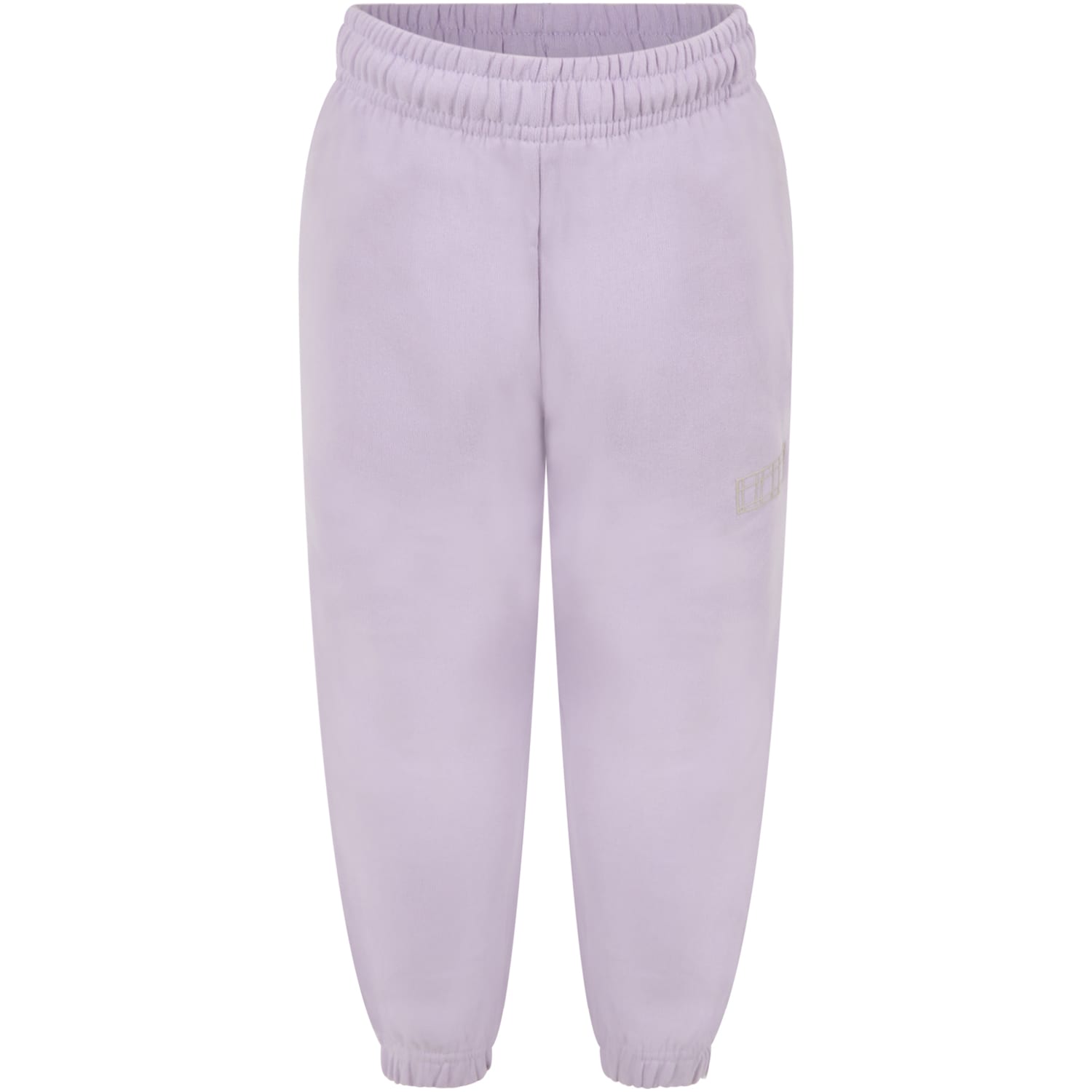 Molo Lilac Sweatpants For Girl With Iconic Print