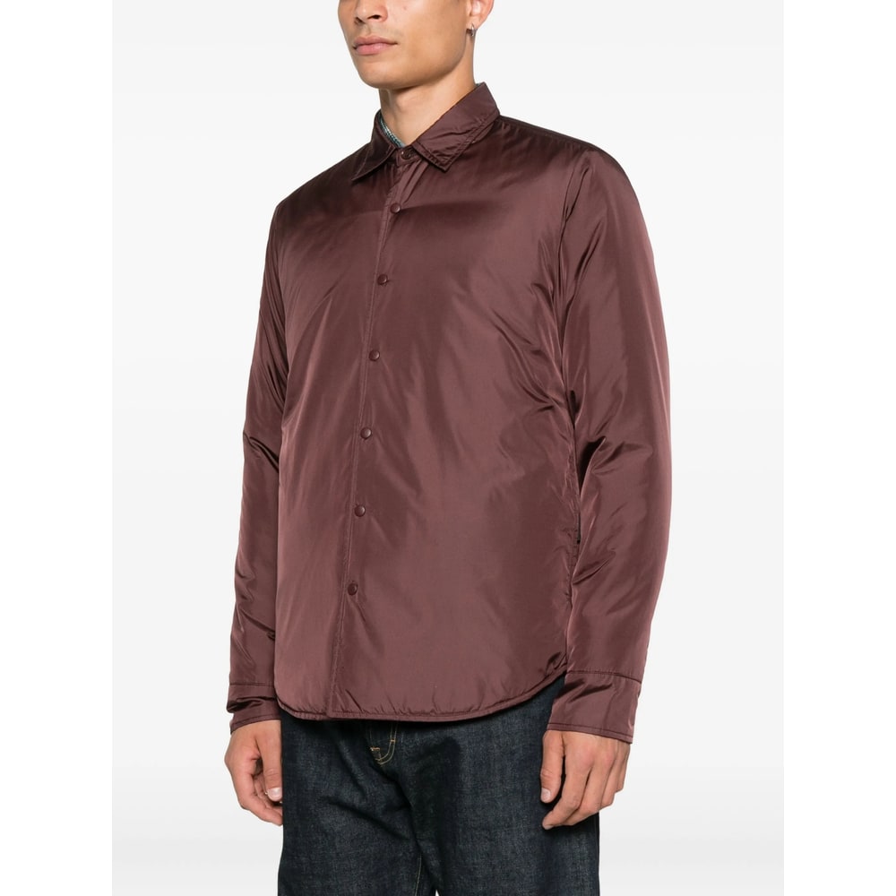 Aspesi Long Sleeve Shirt Jacket In Brown