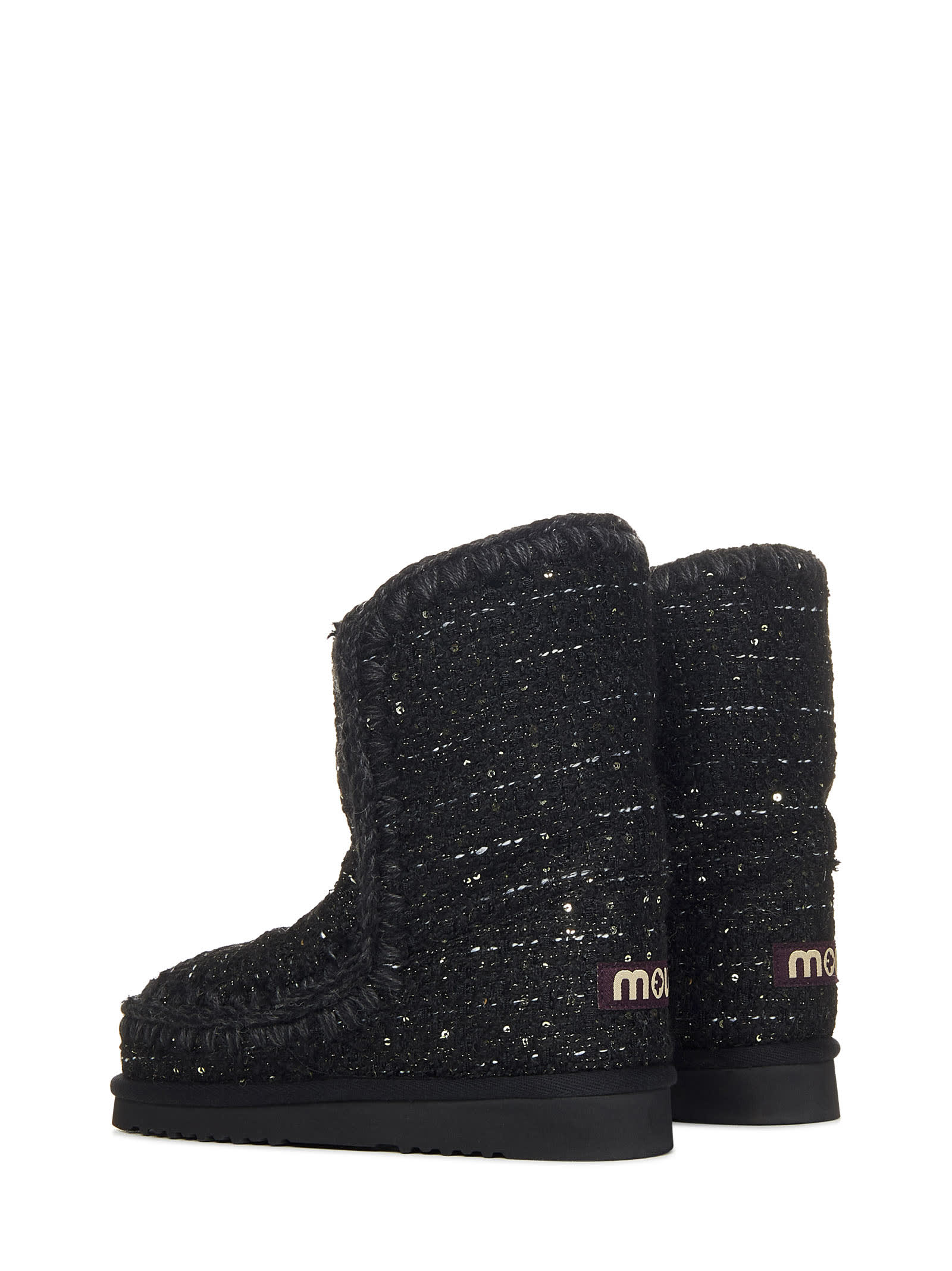 Shop Mou Eskimo 24 Textile -tweed Boots In Black