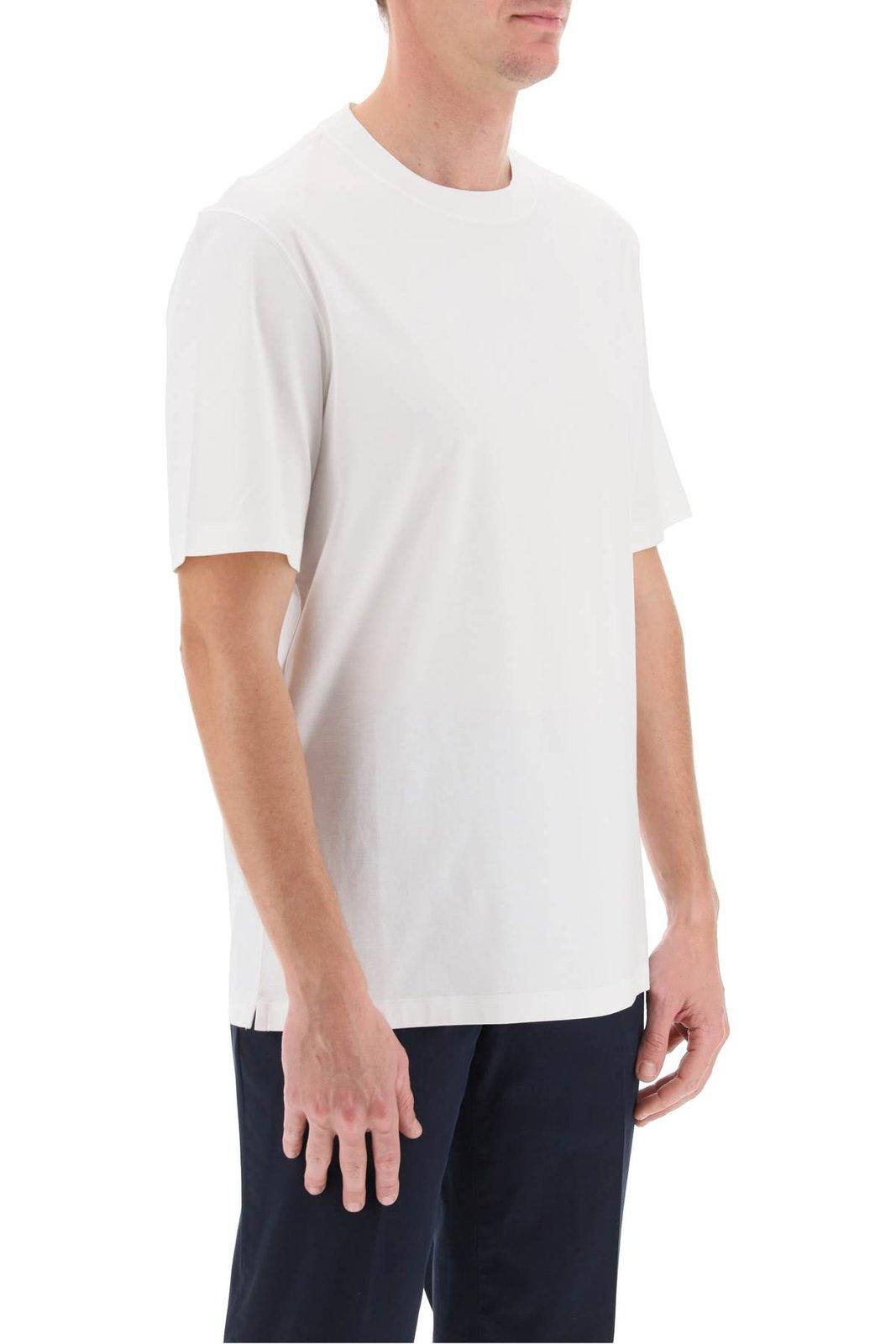 Shop Brunello Cucinelli Crewneck Short-sleeved T-shirt In White