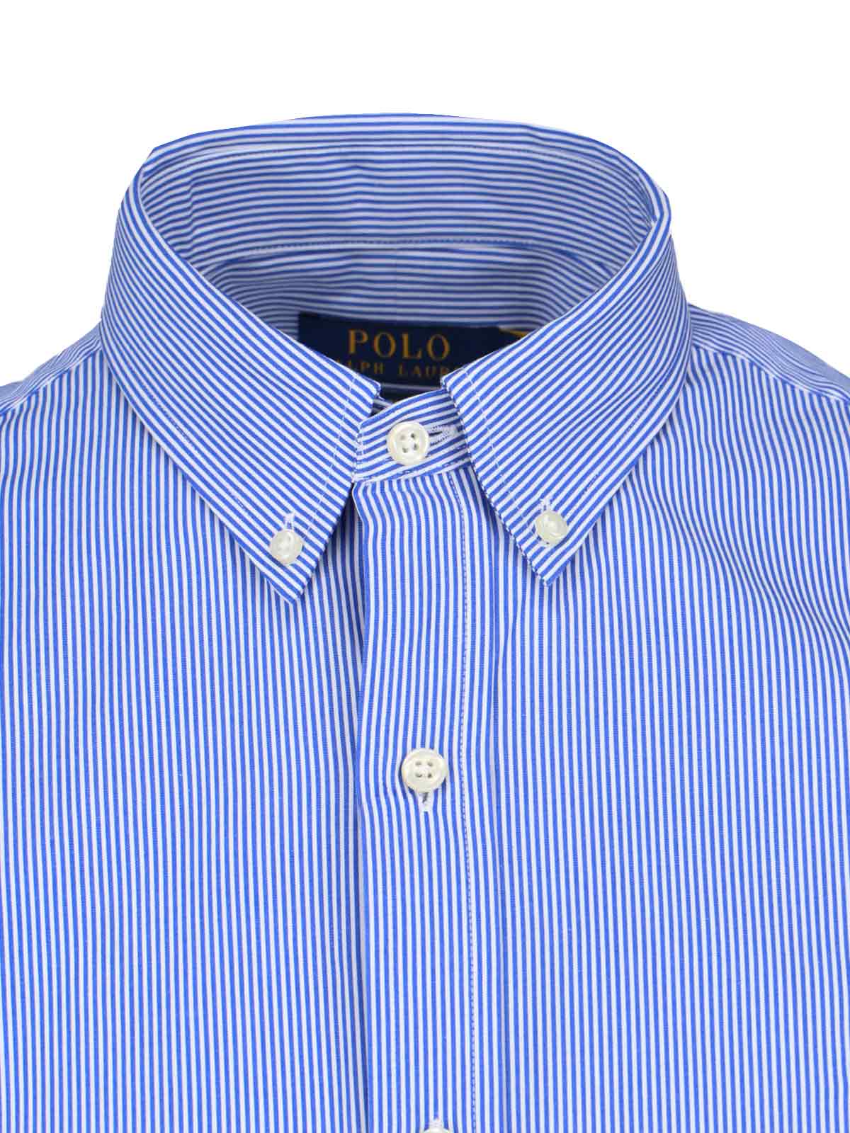 Polo Ralph Lauren Shirt Mens Blue Cotton Slim Fit Long Sleeve Button-down Mxx182 In Blue