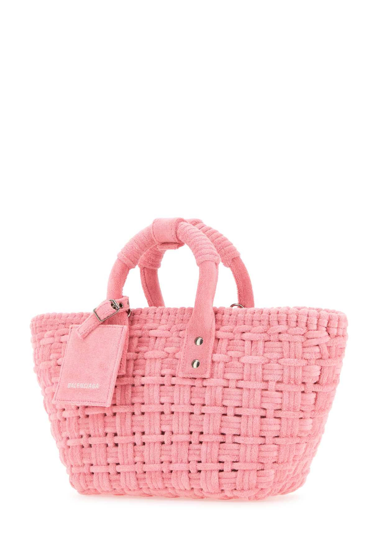 Shop Balenciaga Pink Terry Fabric Bistro Xs Handbag In 5890
