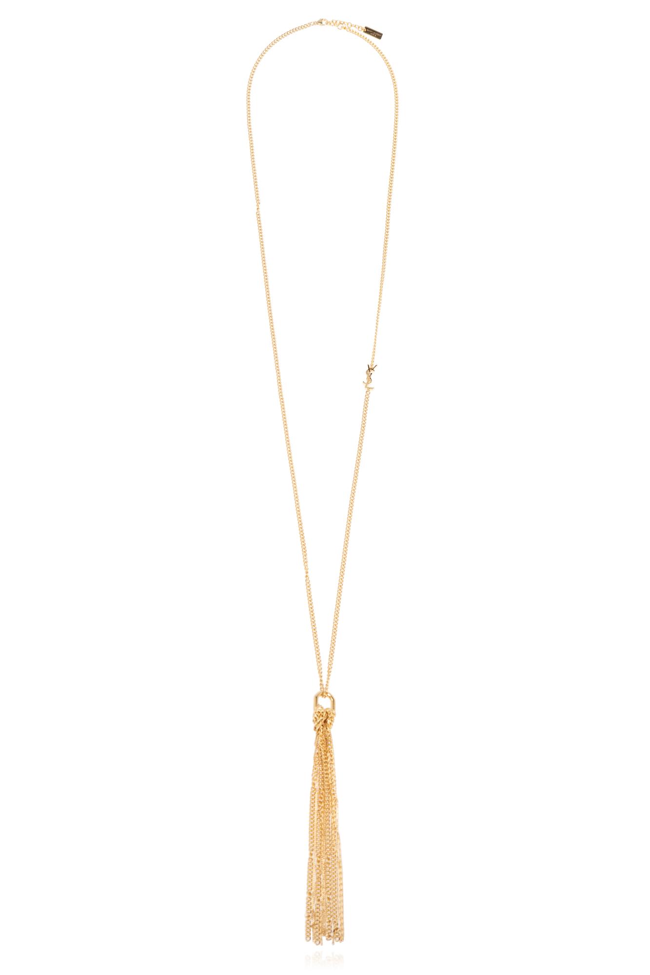 Saint Laurent Tassel Necklace In Dore