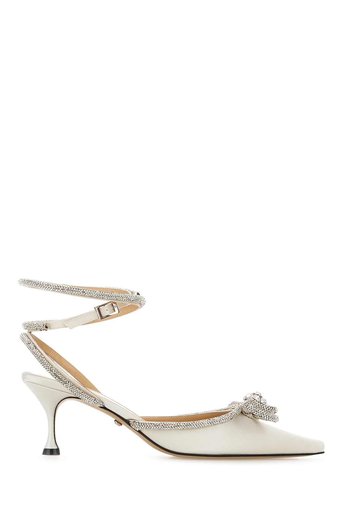 Mach &amp; Mach White Satin Double Bow Pumps