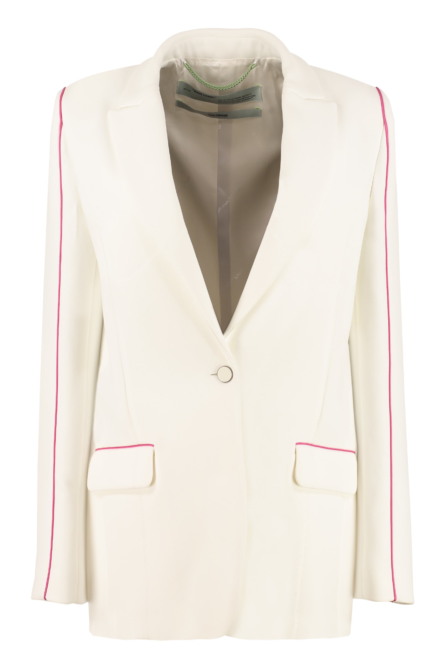 Off-White Contrasting Piping Blazer