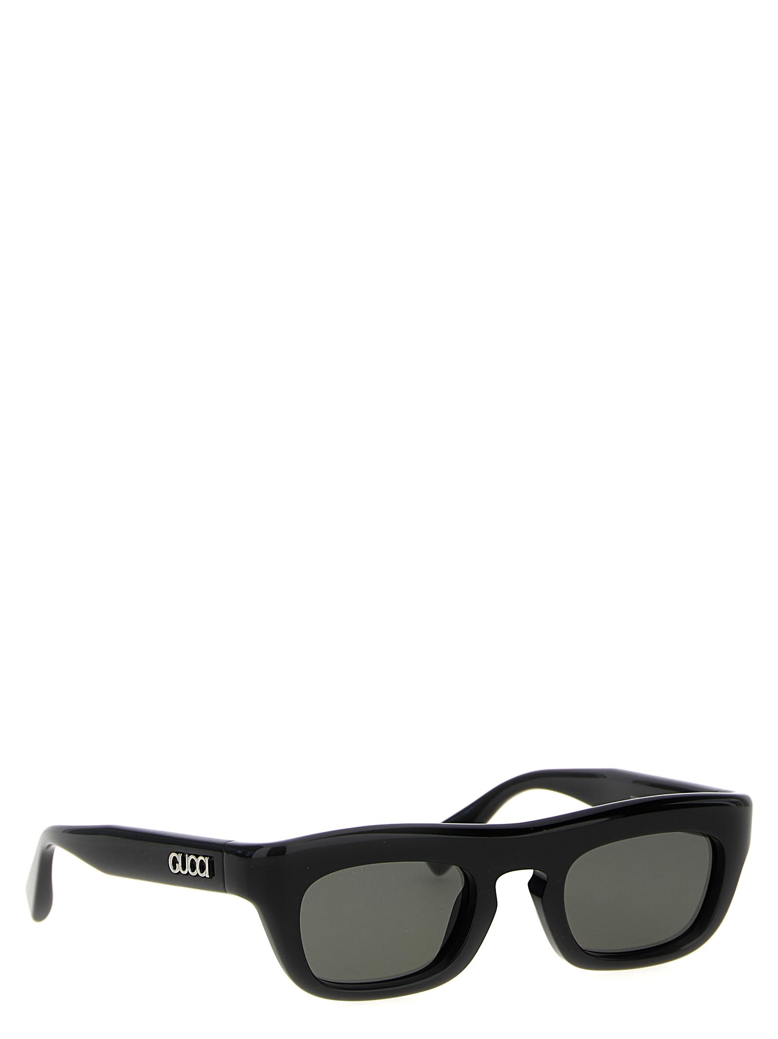 Shop Gucci Rectangular Sunglasses In Black